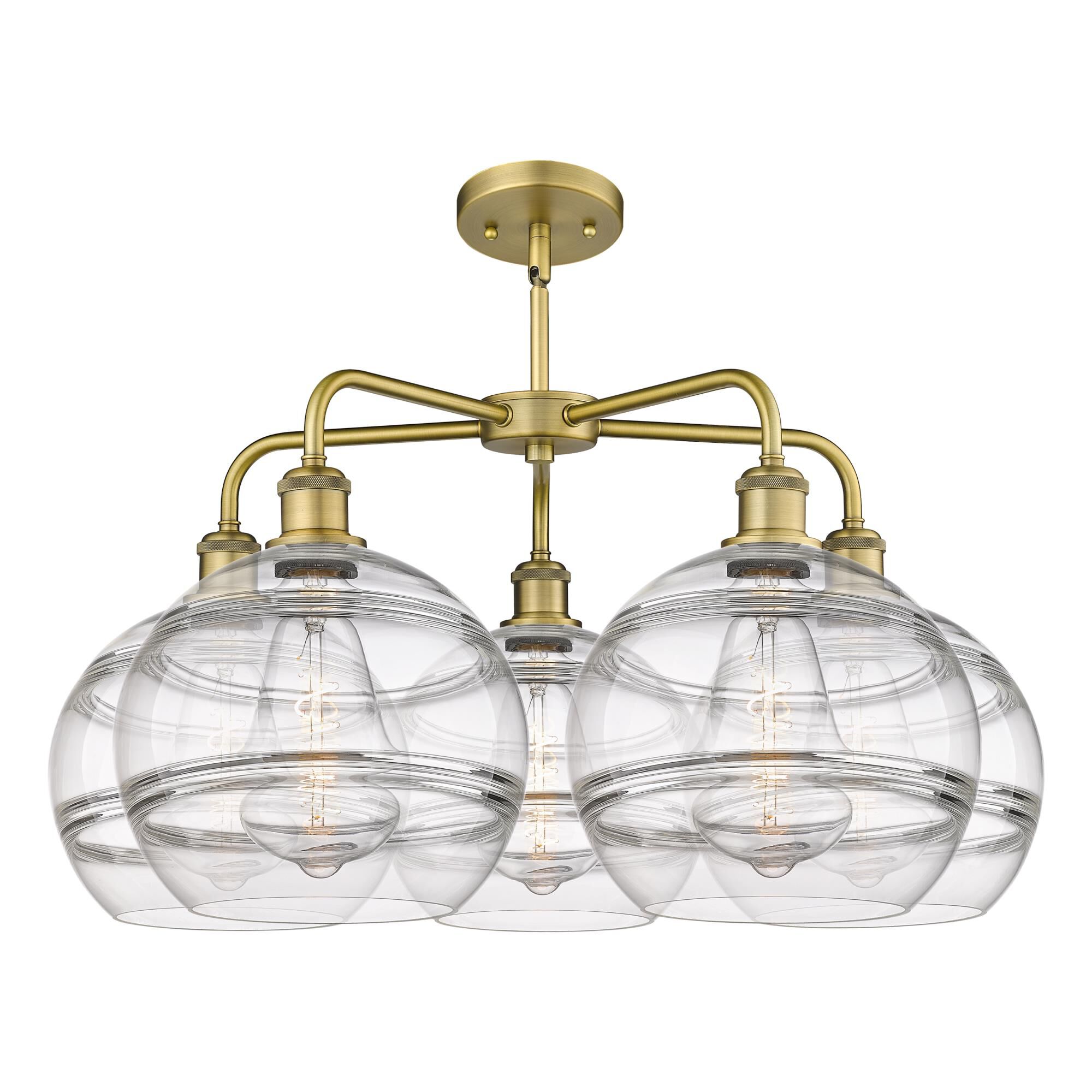 Shown in Brushed Brass finish and Clear glass