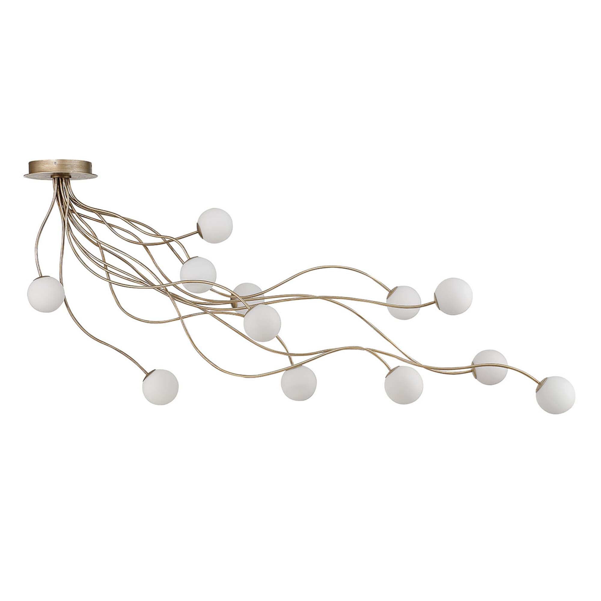 Shown in Antique Gold finish and Opal Etched glass