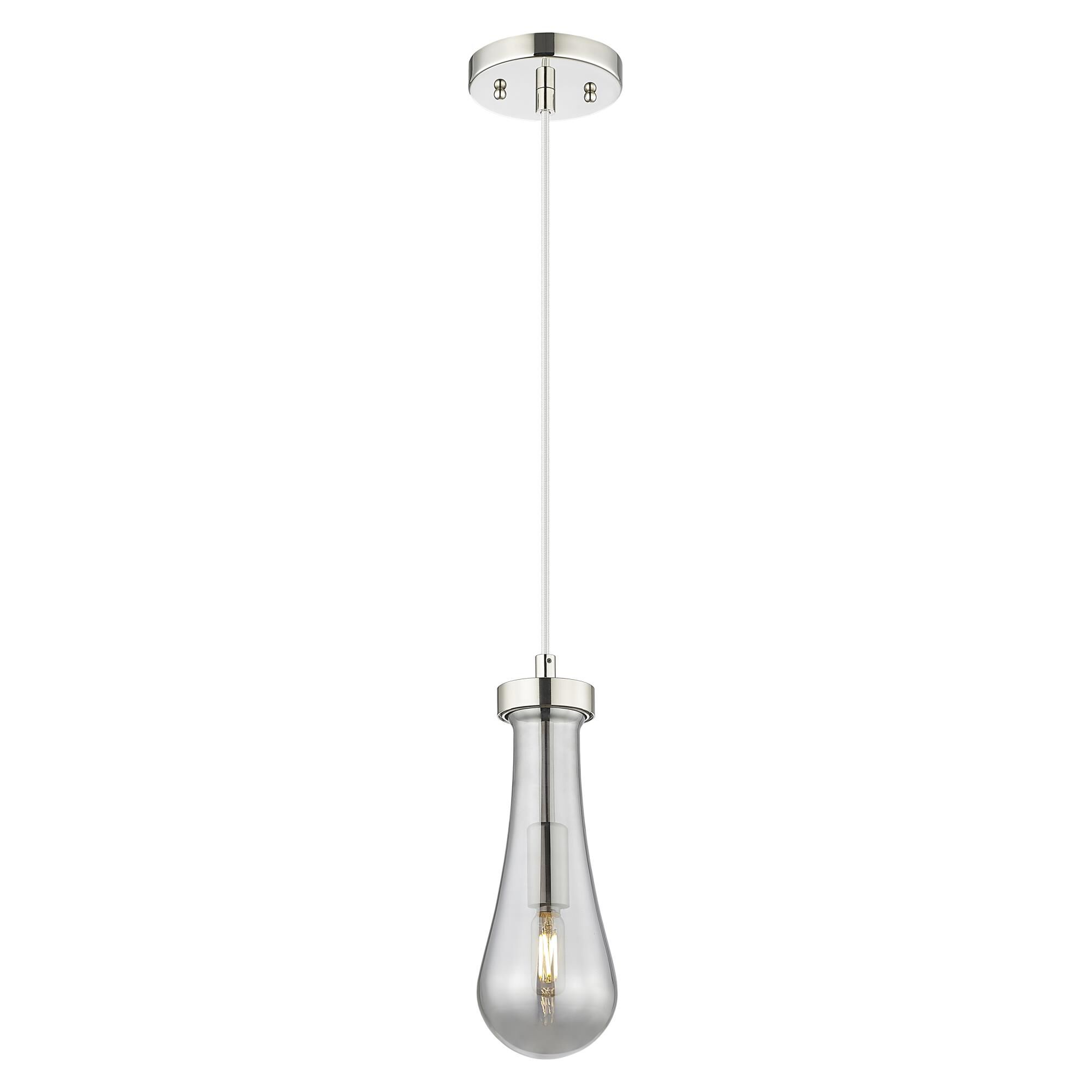 Shown in Polished Nickel finish and Light Smoke glass
