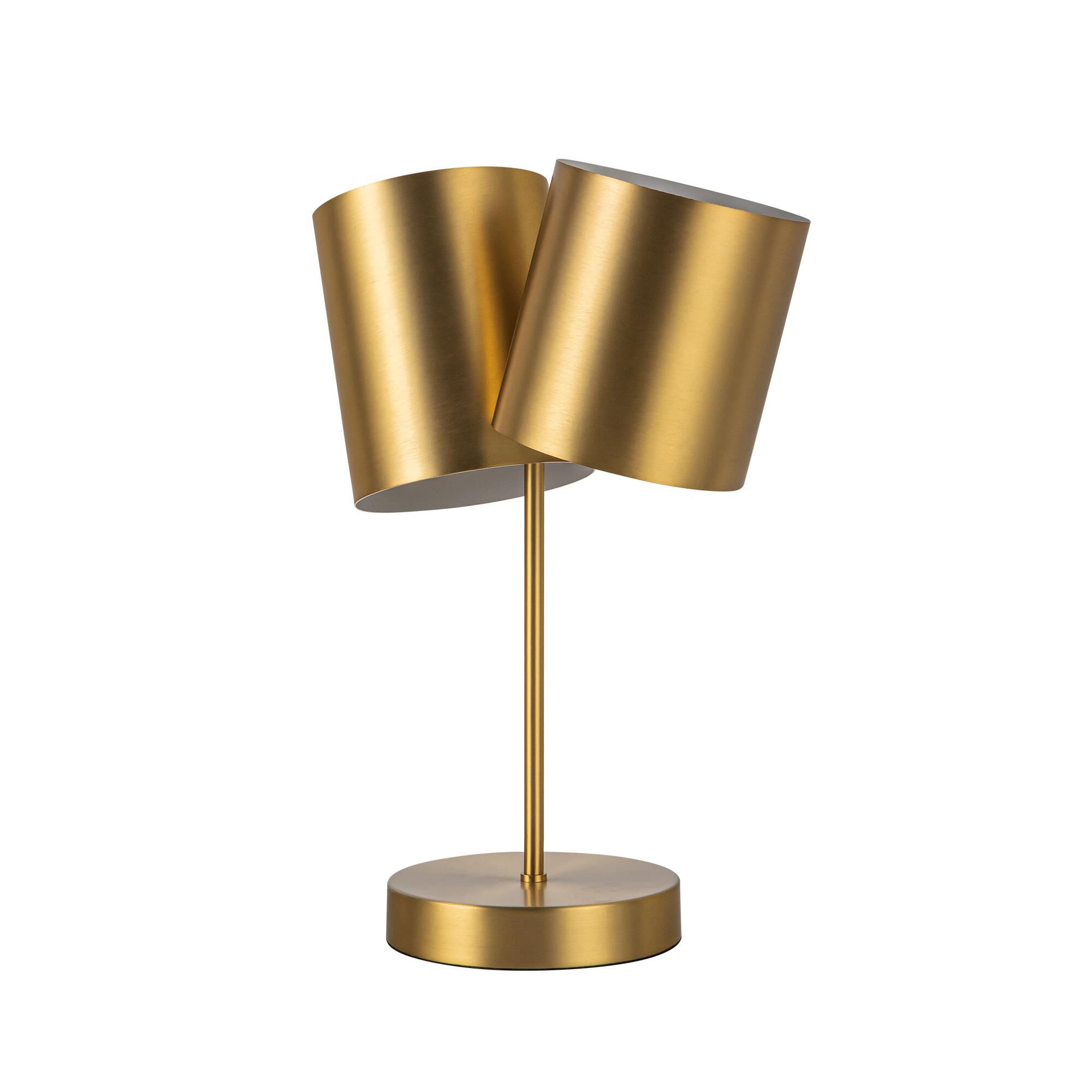 Shown in Brushed Gold finish and Steel shade