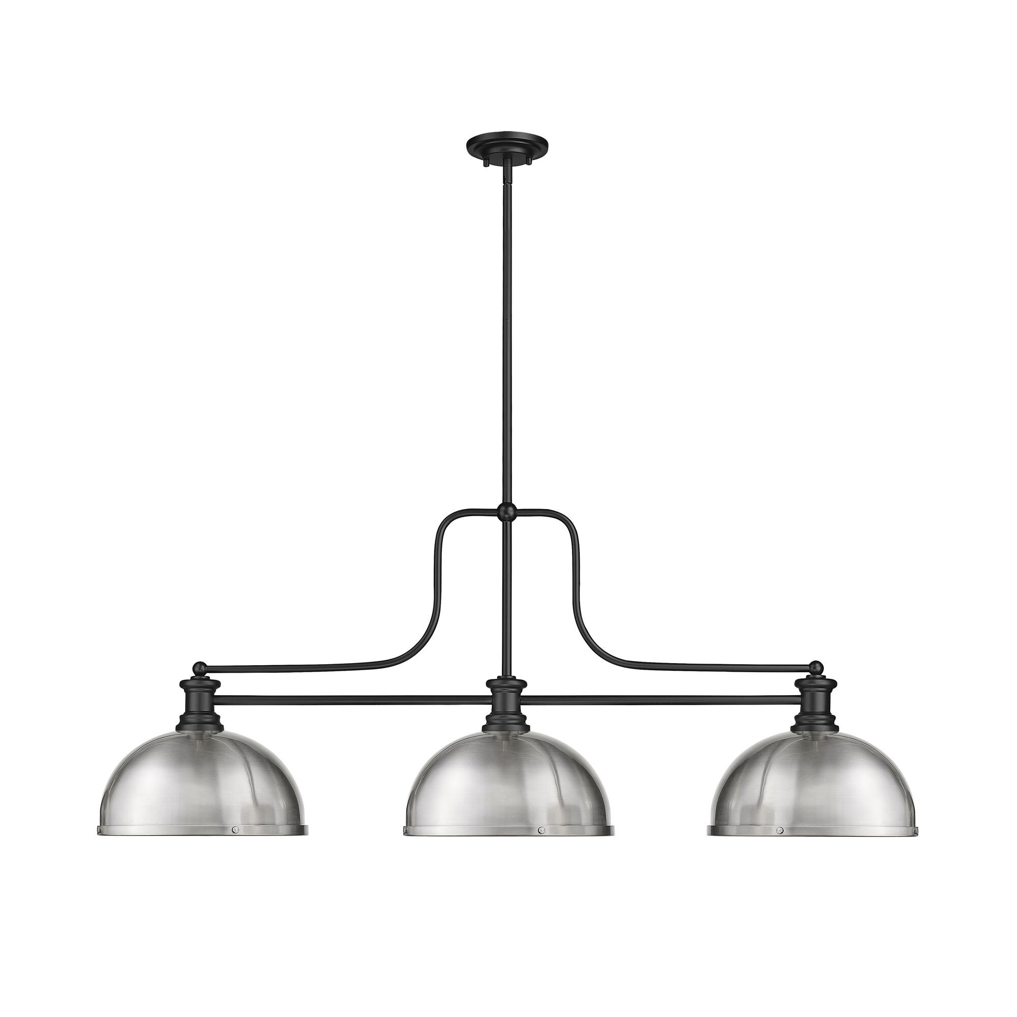 Shown in Matte Black finish and Brushed Nickel shade