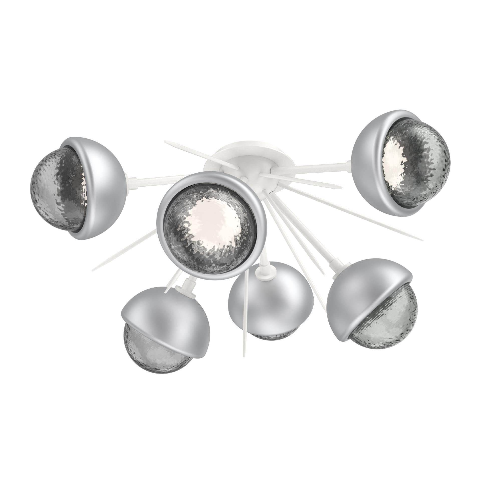 Shown in Salt White finish and Smoke glass and Classic Silver accent