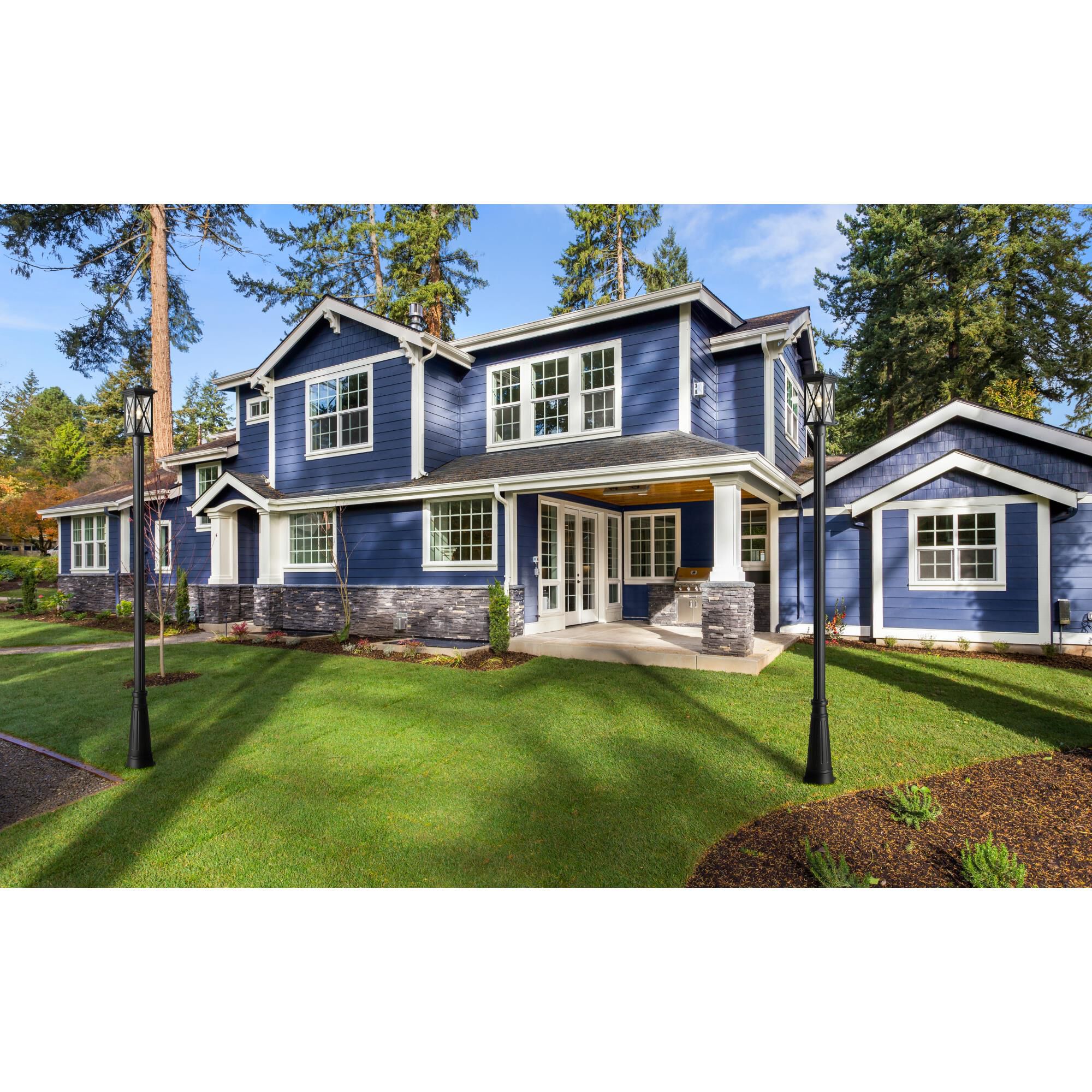 Shown in Black finish and Glass shade