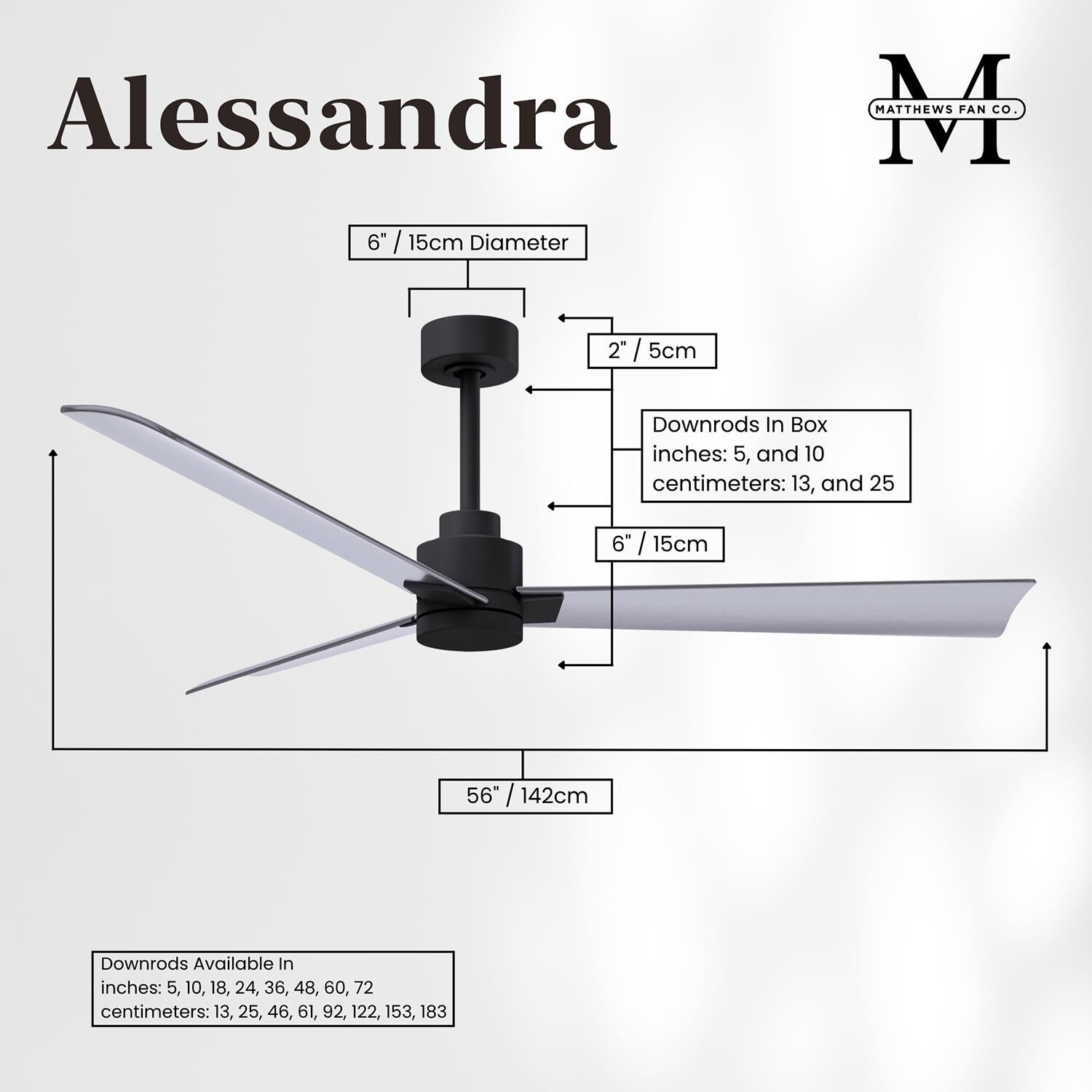 Alessandra 56 Inch Ceiling Fan by Matthews Fan Company