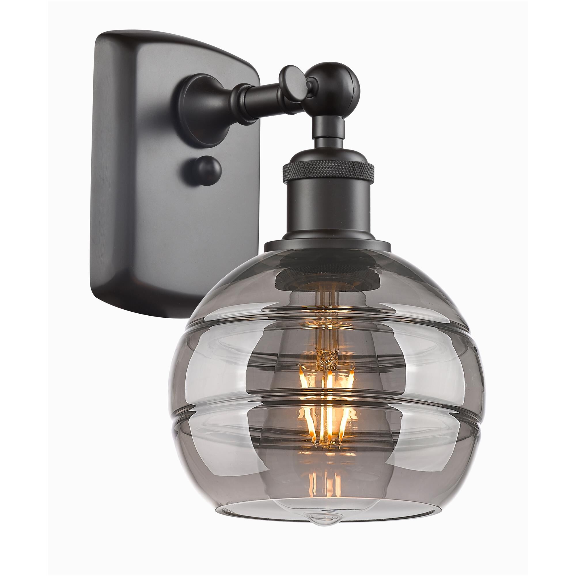 Shown in Oil Rubbed Bronze finish and Light Smoke glass