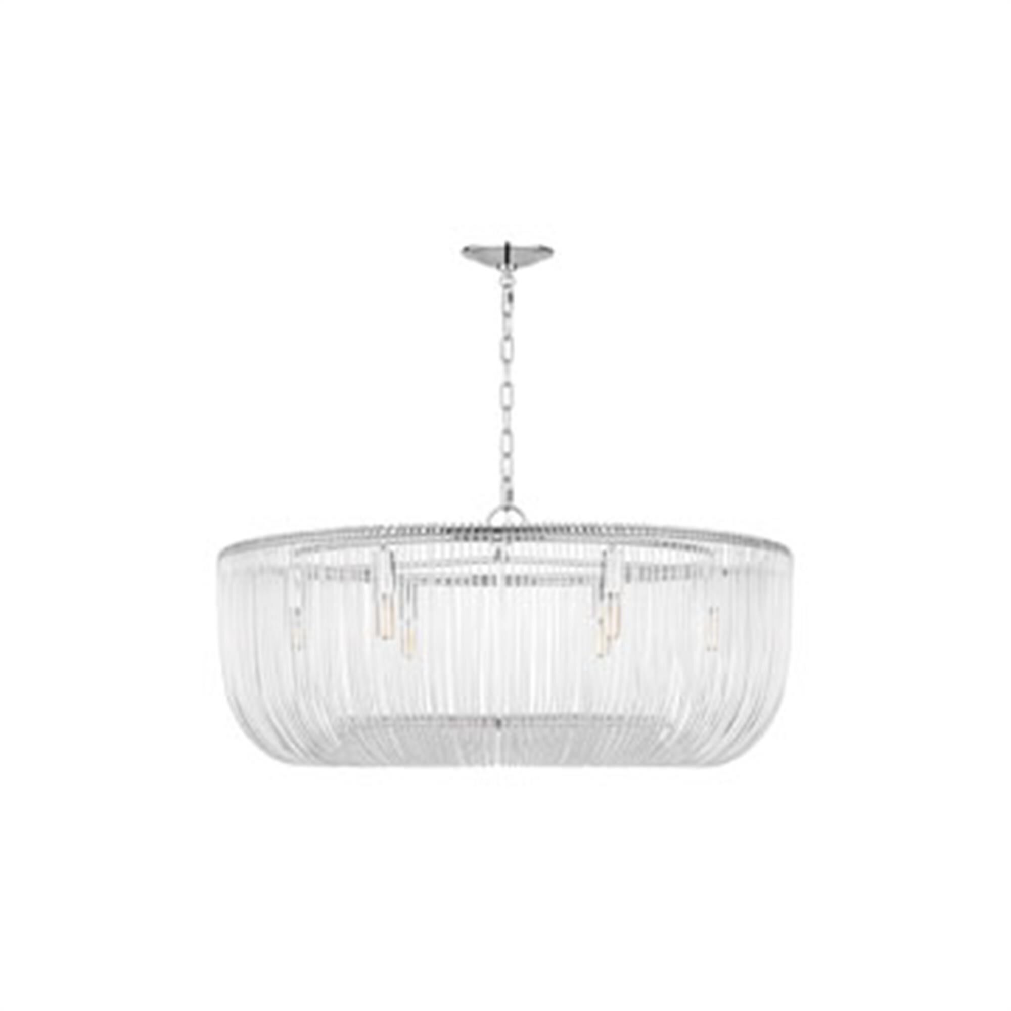 Shown in Polished Nickel finish and Clear glass