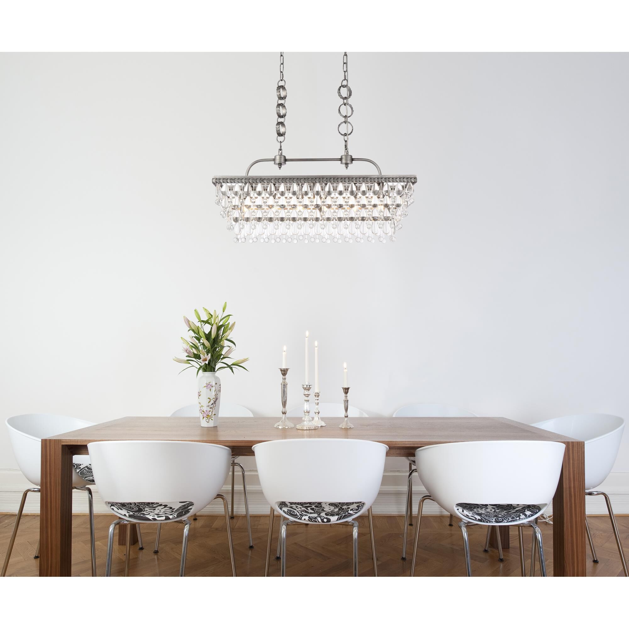 Nordic 32 Inch 6 Light Linear Suspension Light by Elegant Lighting