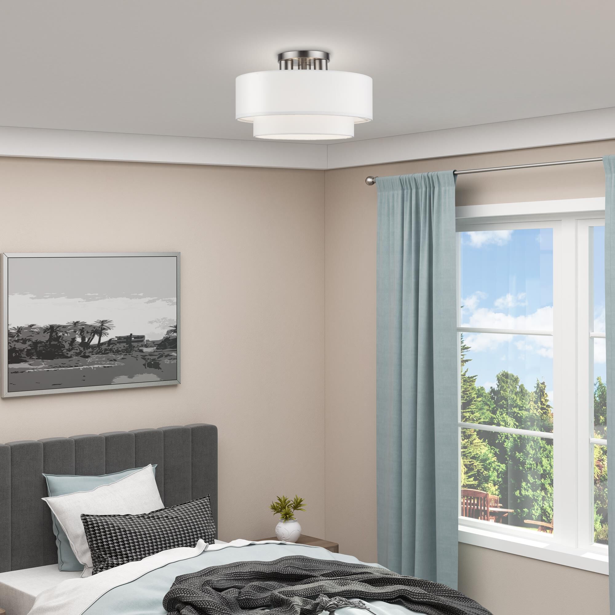 Manorwood 15 Inch Semi Flush Mount by Livex Lighting