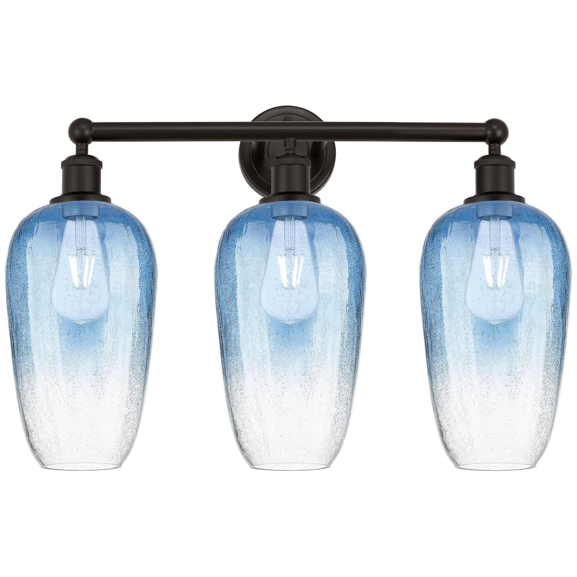 Shown in Oil Rubbed Bronze finish and Sapphire Blue glass