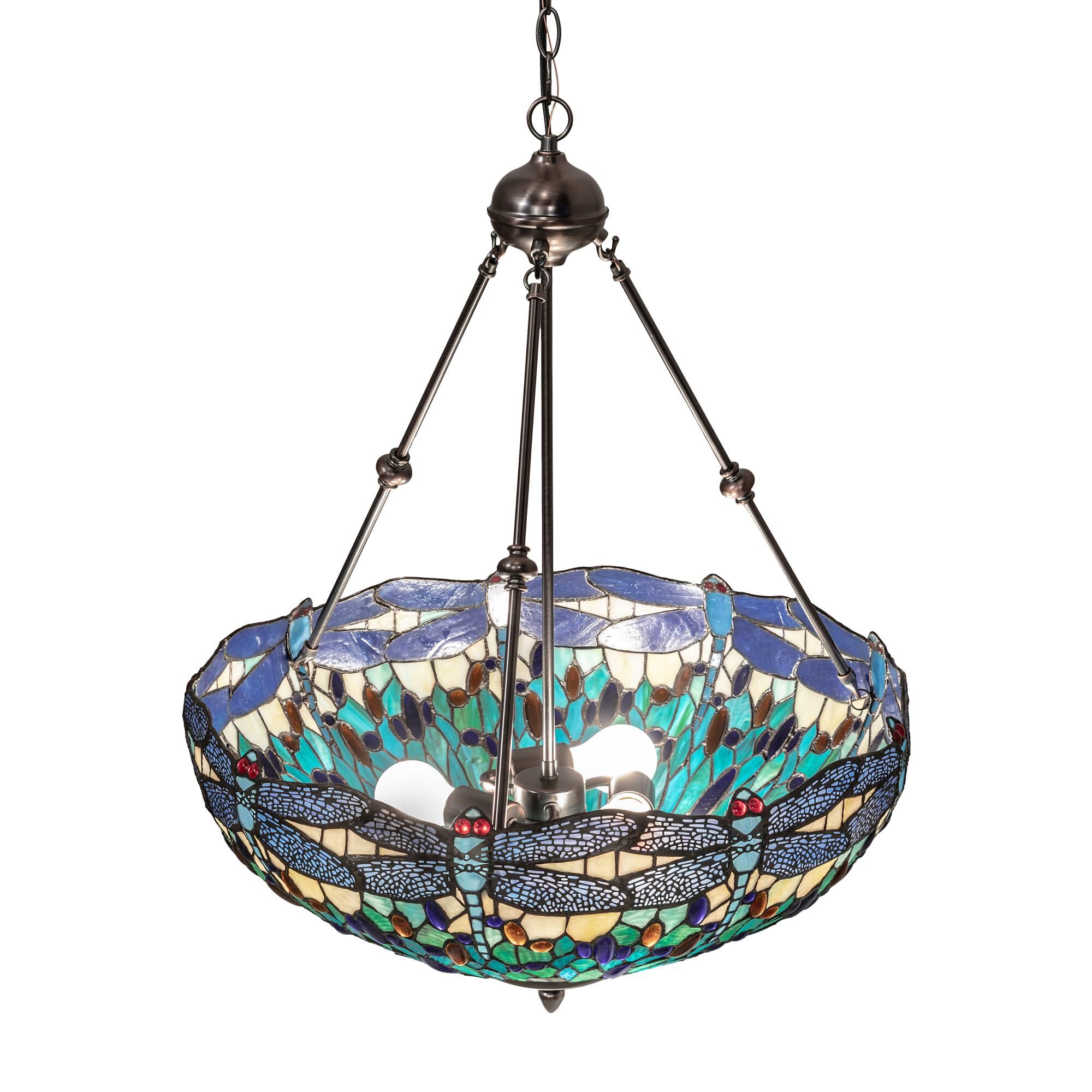 Shown in Mahogany Bronze finish and Blue glass