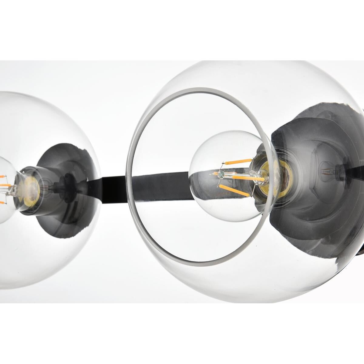 Shown in Black  finish and Clear glass