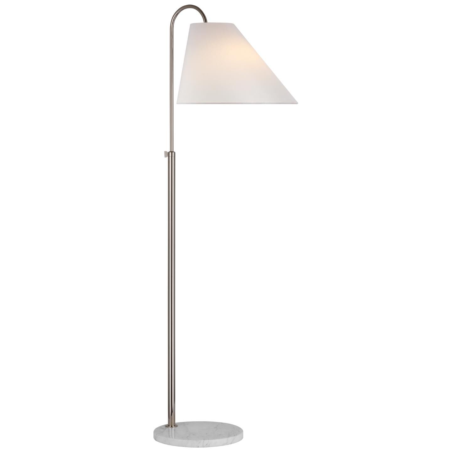 Shown in Polished Nickel finish and Linen shade
