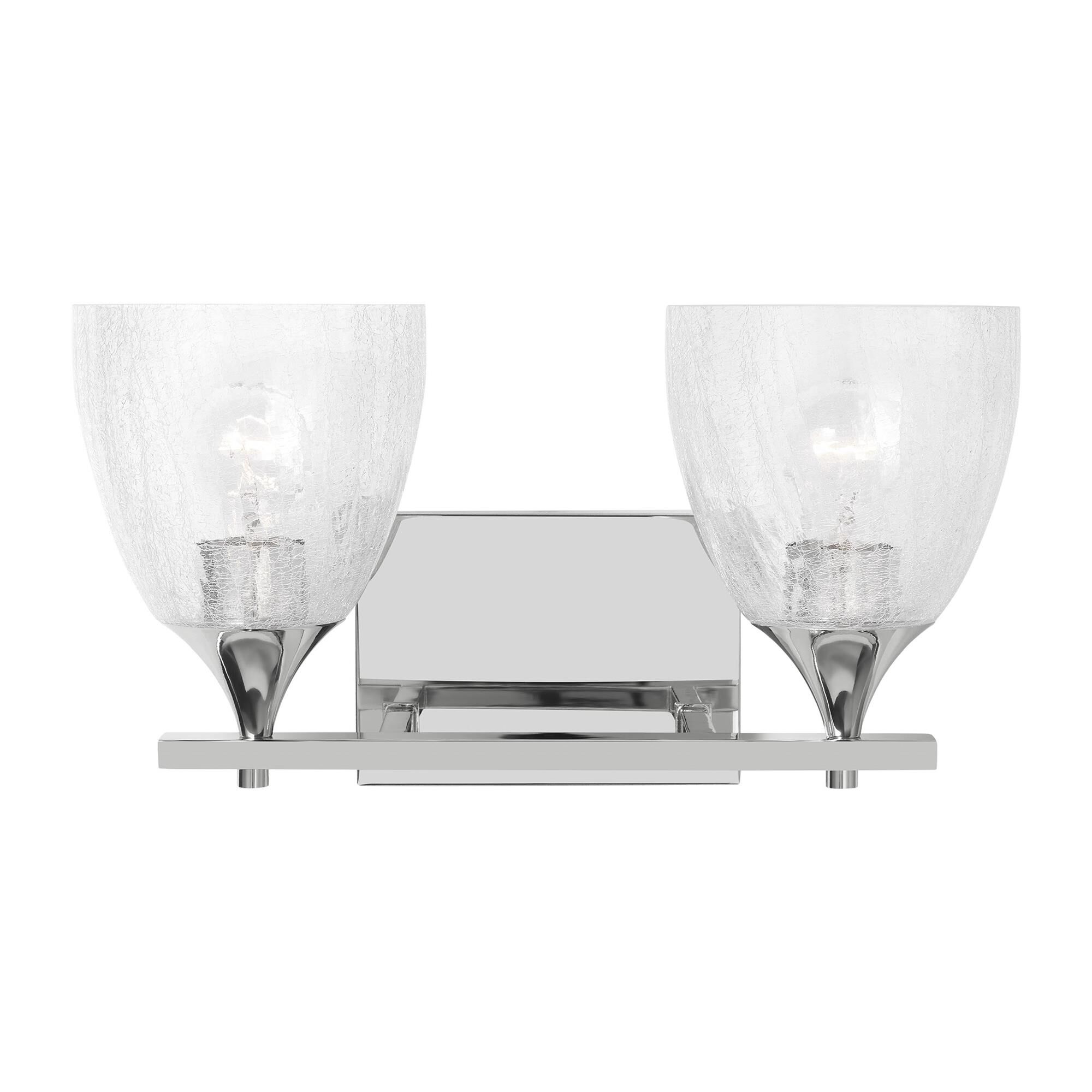 Shown in Chrome finish and Clear Crackle glass