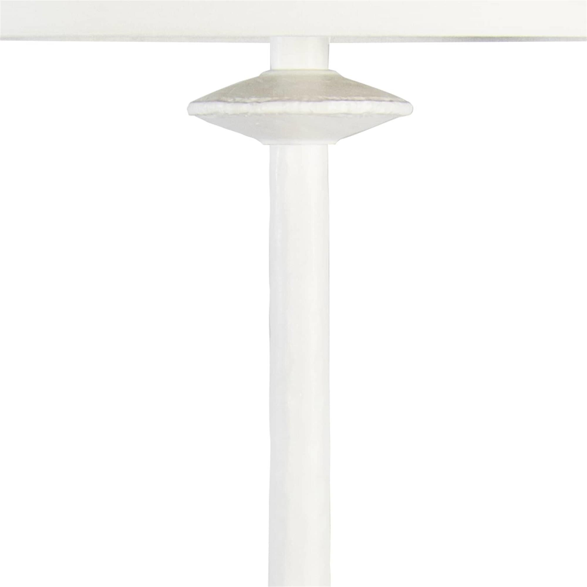 Shown in White finish and Linen shade