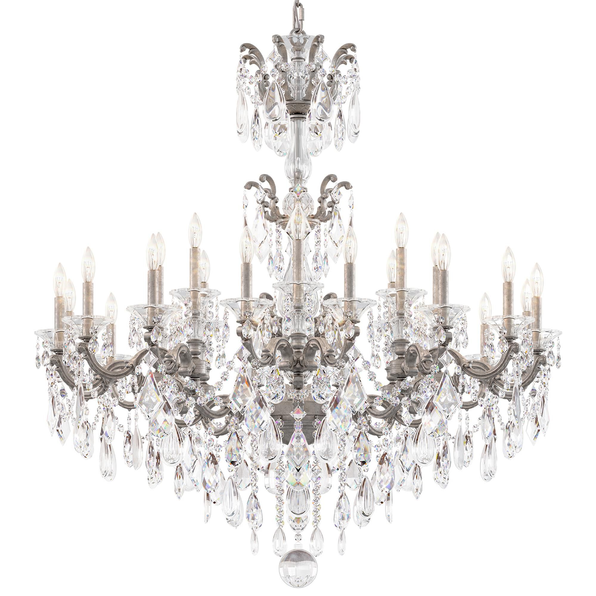 Shown in Antique Silver finish and Clear Heritage crystal