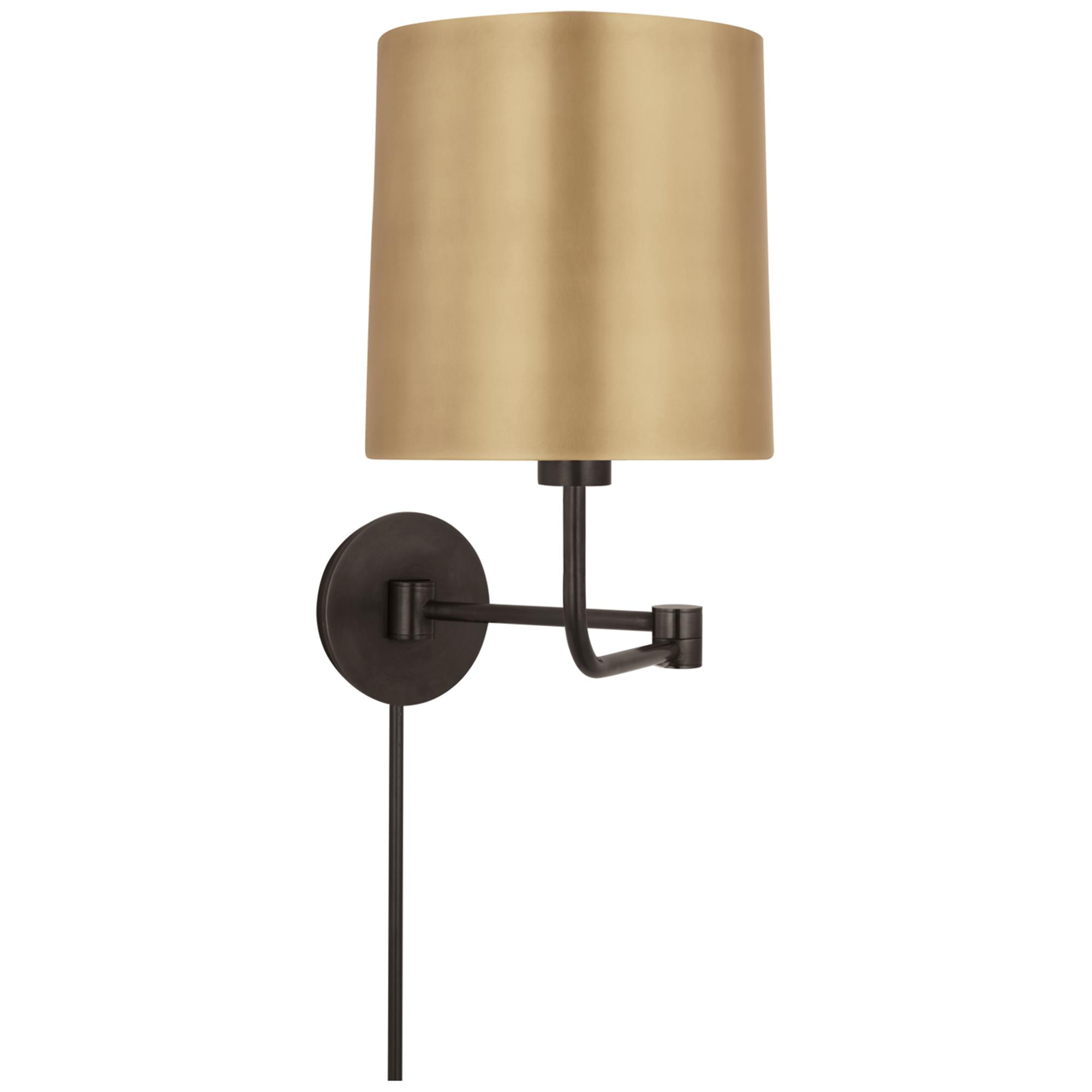 Shown in Bronze finish and Soft Brass shade