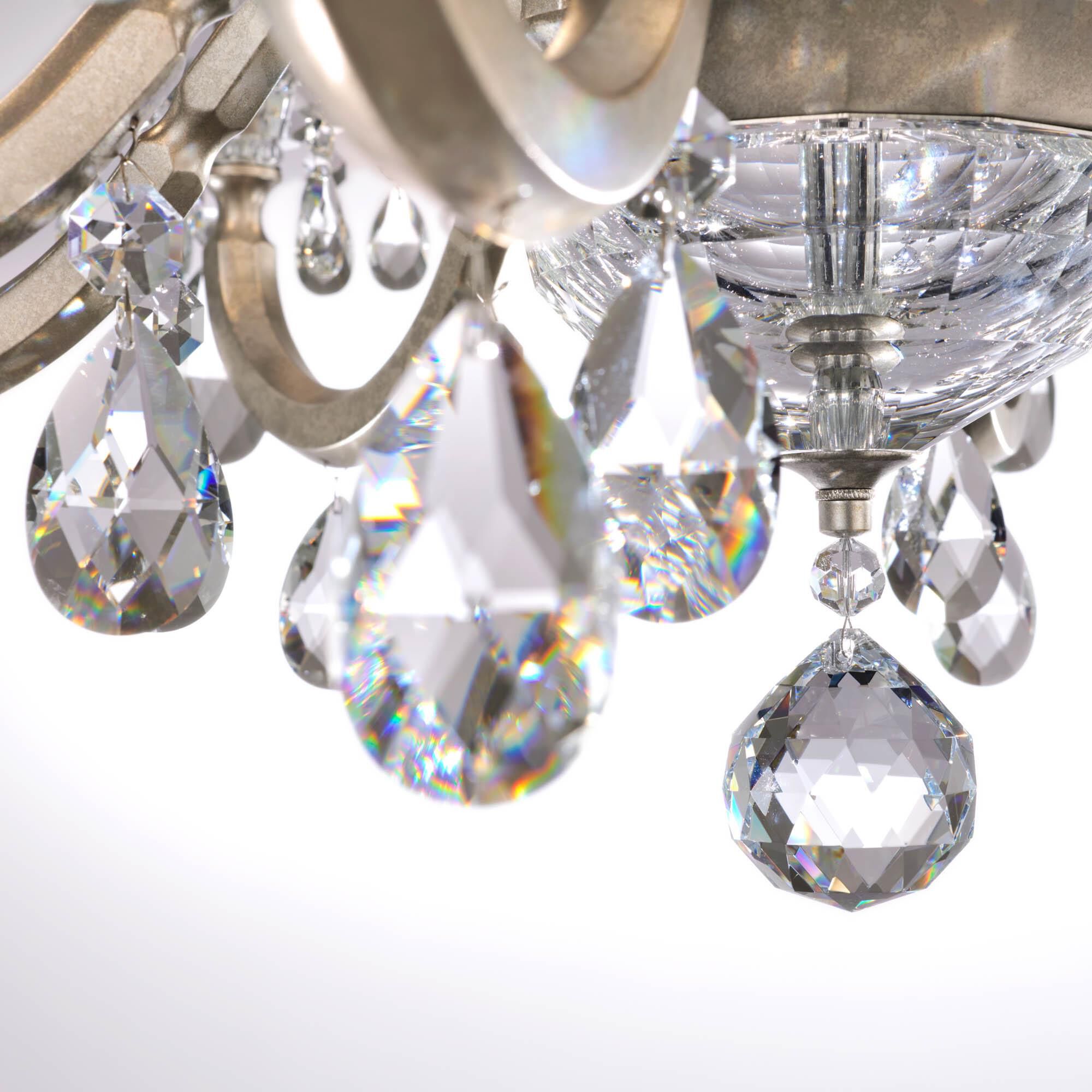 Shown in Antique Silver finish and Radiance crystal and Crystal glass