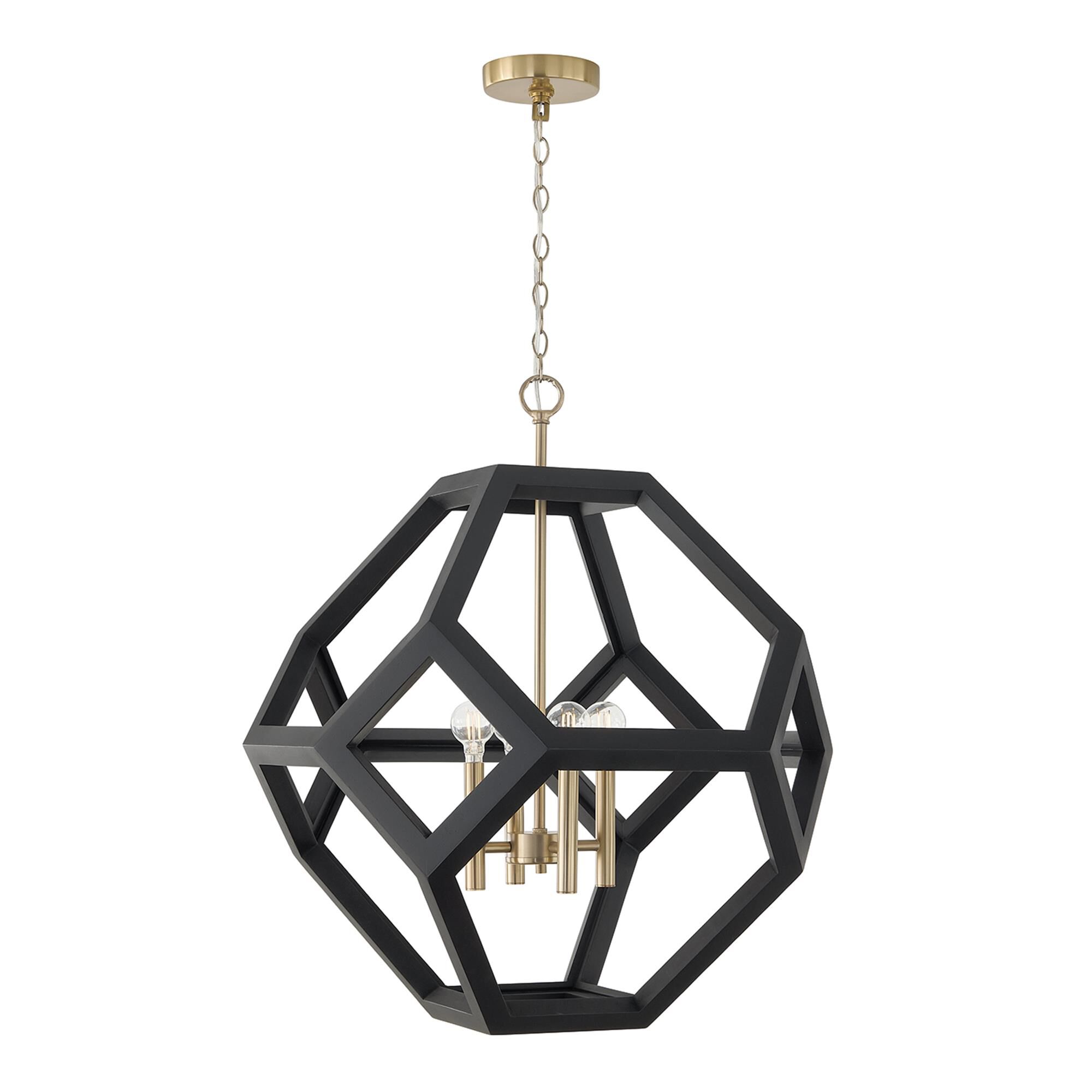 Shown in Flat Black And Matte Brass finish