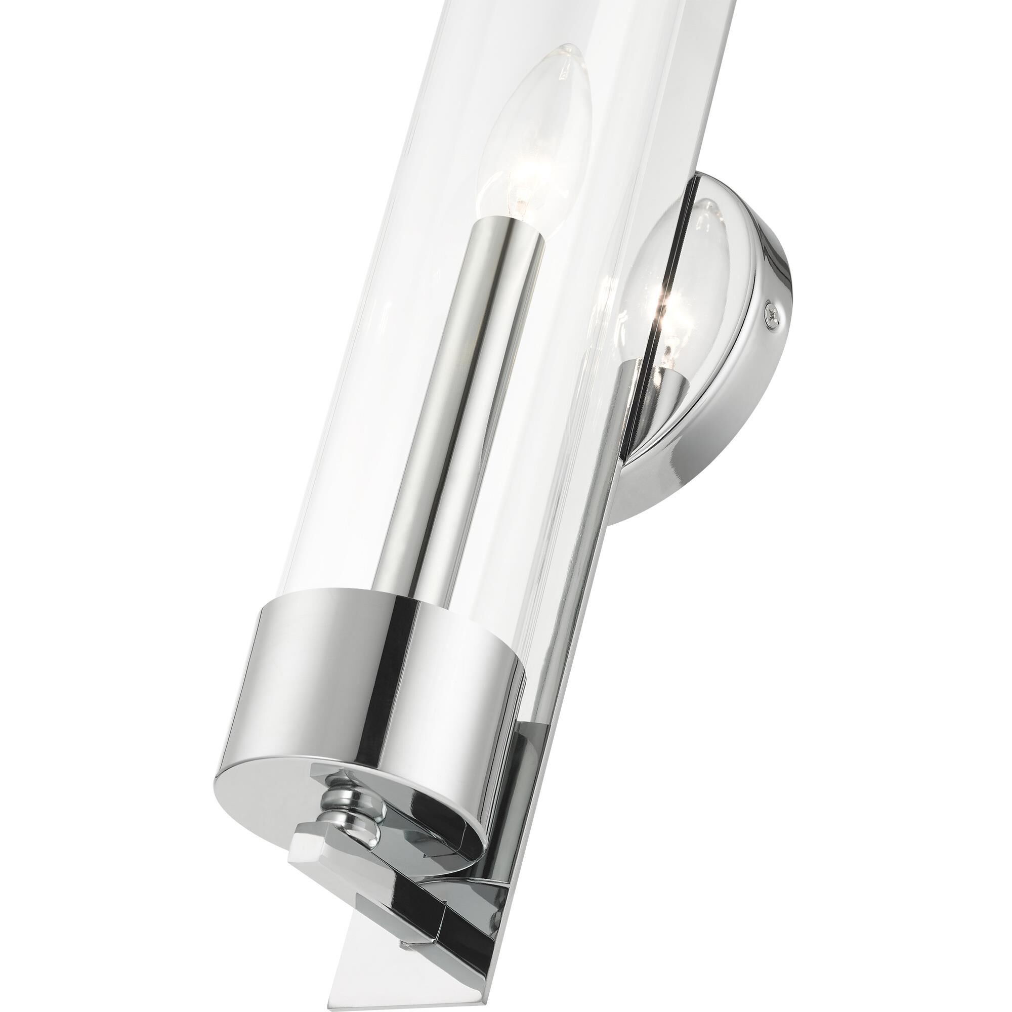 Shown in Polished Chrome finish and Clear glass and Clear Glass shade