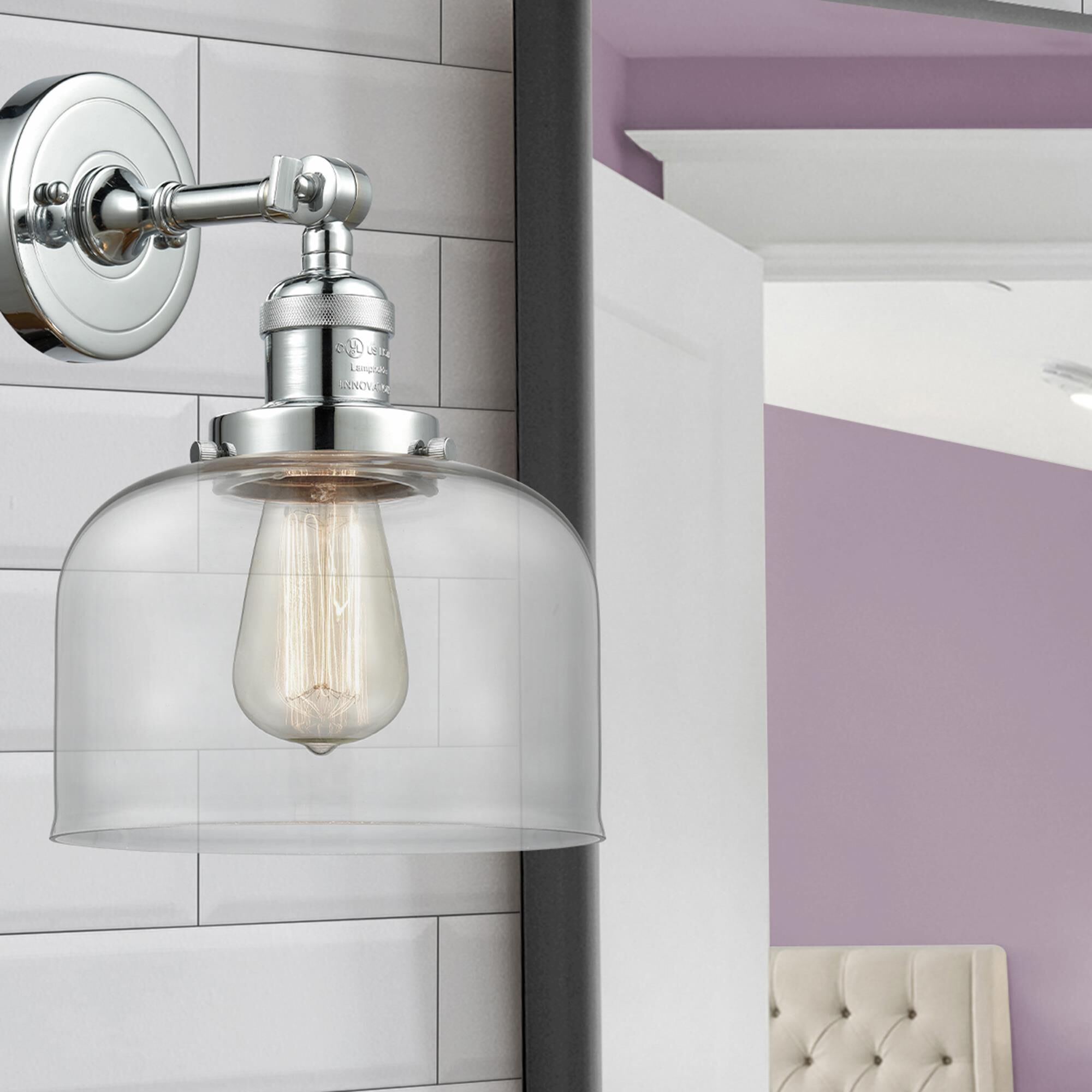 Shown in Polished Chrome finish and Clear glass