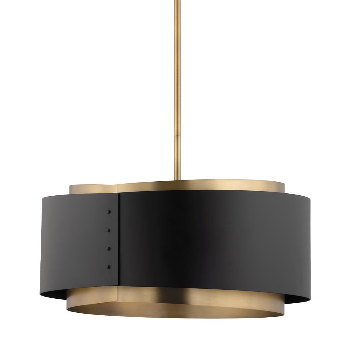 Shown in Patina Brass finish and Patina Brass and Satin Black Steel shade