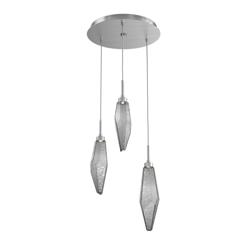 Rock Crystal 17 Inch 3 Light Multi Light Pendant by Hammerton Studio