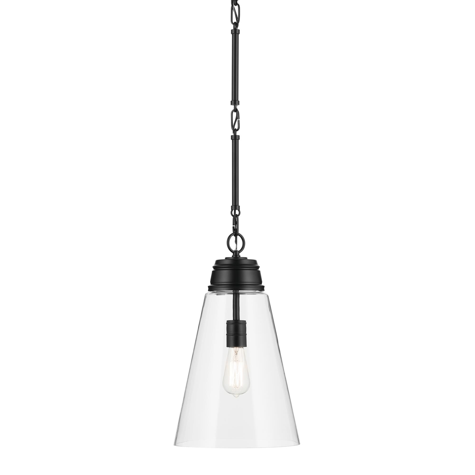 Shown in Black finish and Clear glass