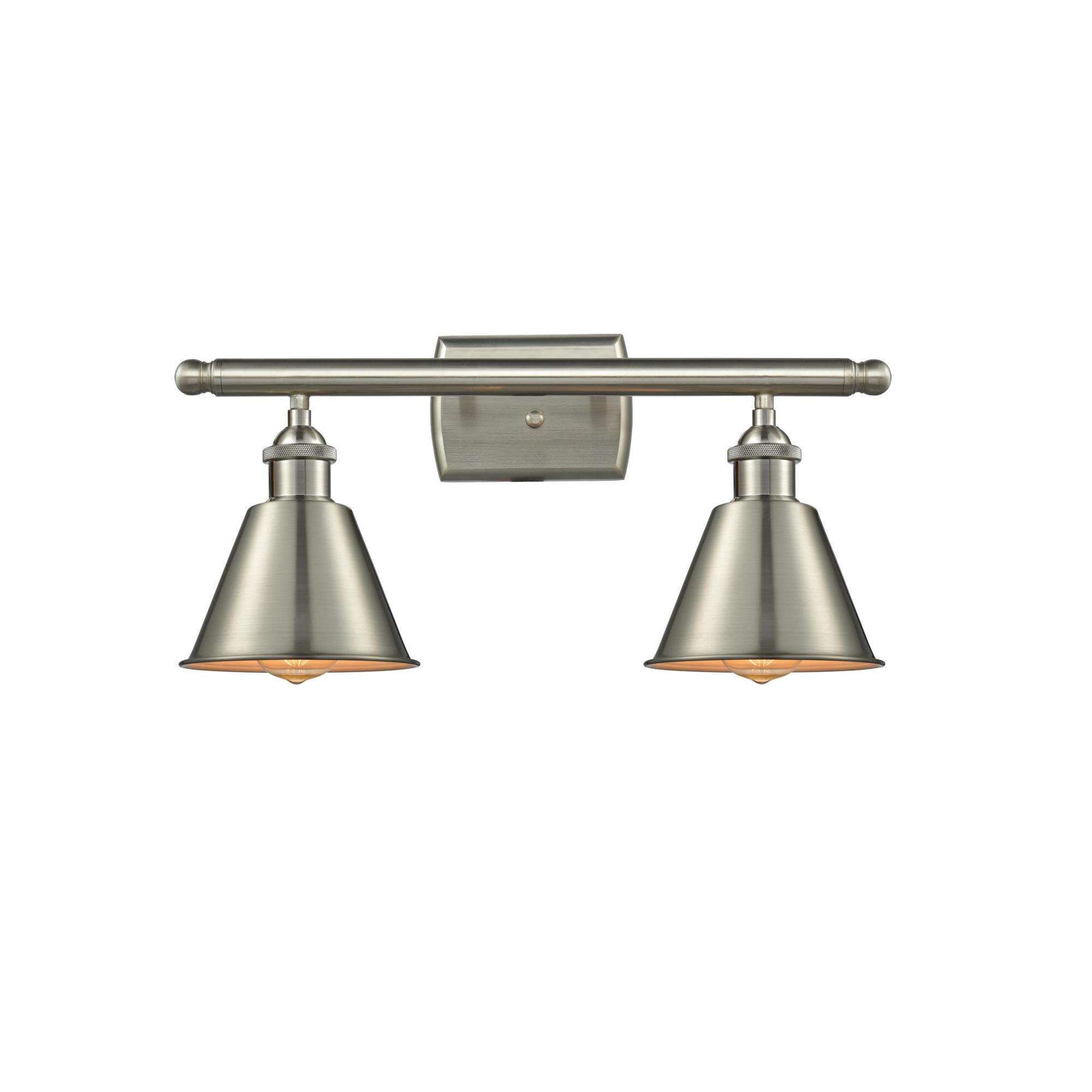 Shown in Brushed Satin Nickel finish and Brushed Satin Nickel shade