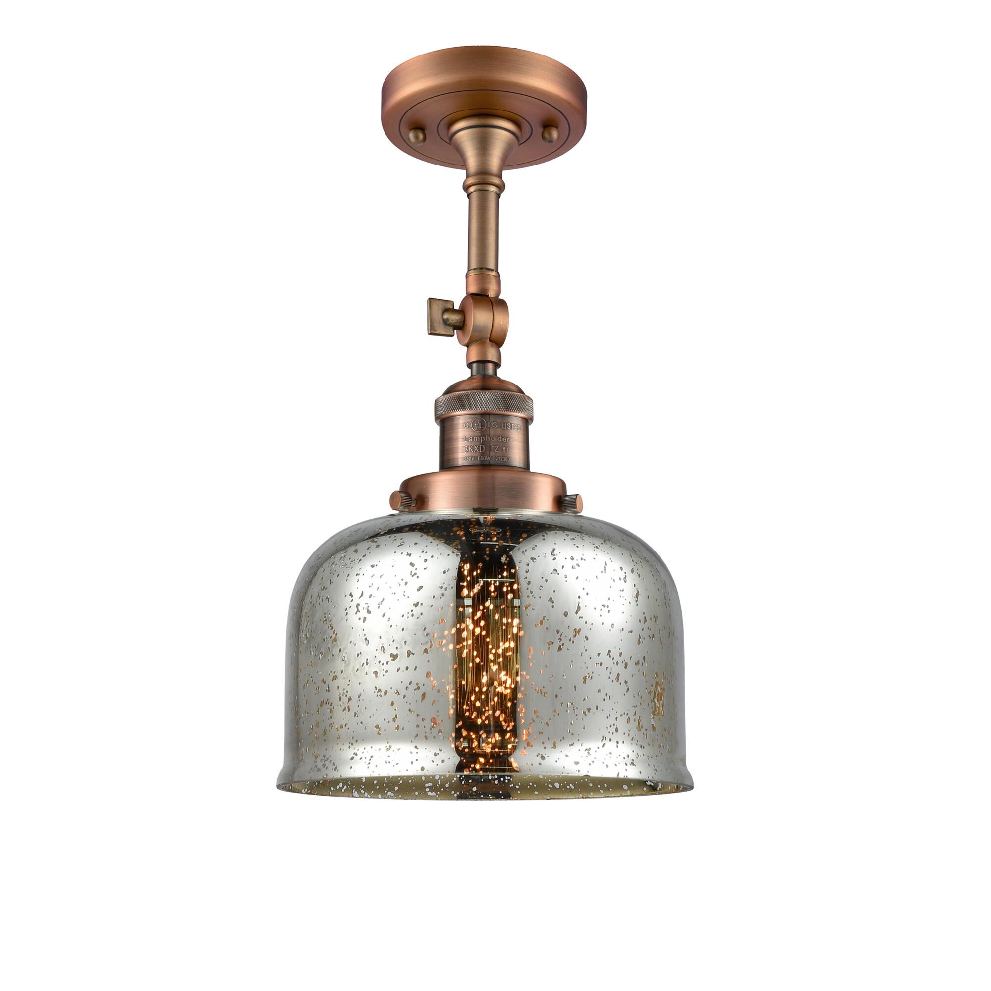 Bruno Marashlian Large Bell 8 Inch 1 Light Semi Flush Mount by Innovations Lighting