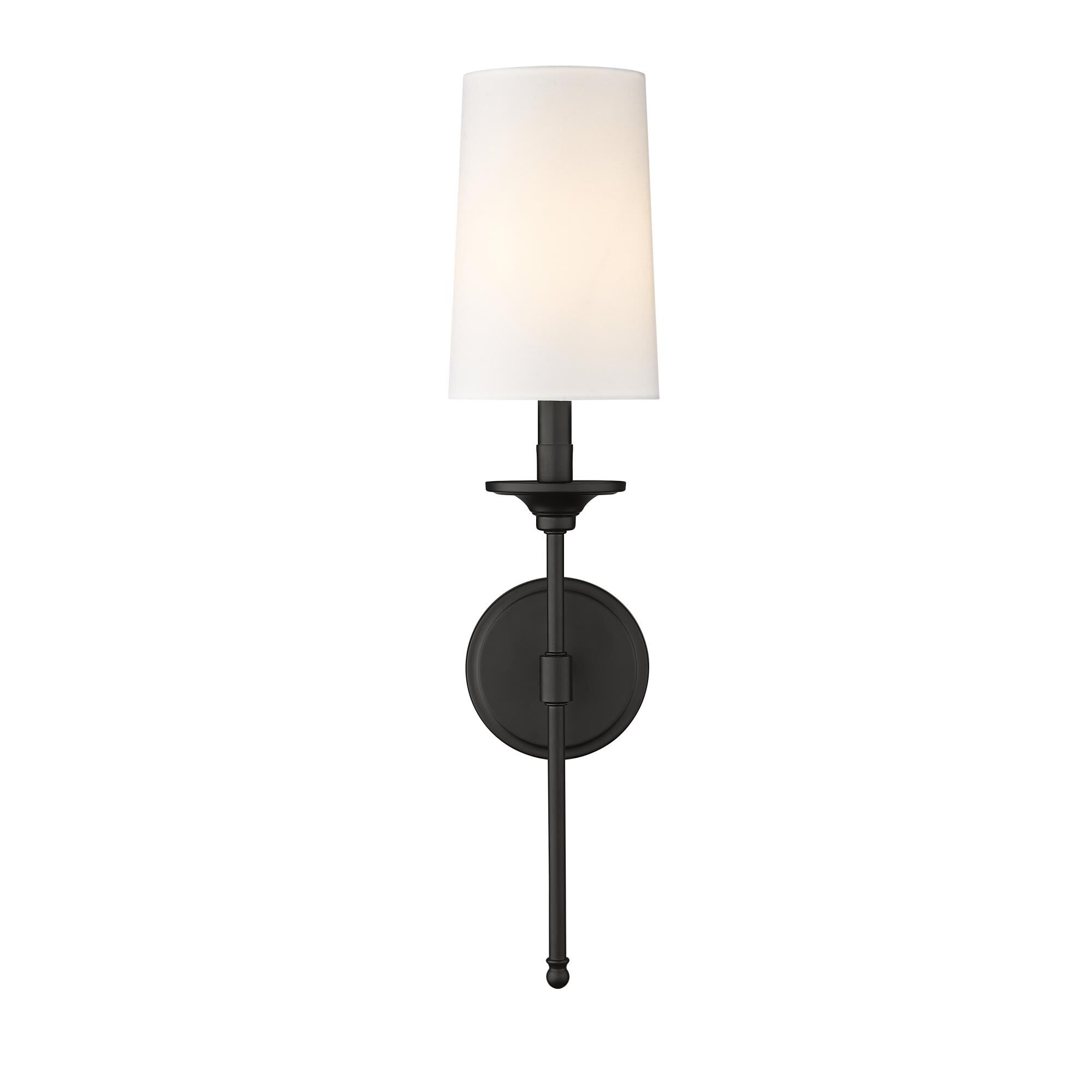 Shown in Matte Black finish and Cloth Cover glass and Cloth Cover shade
