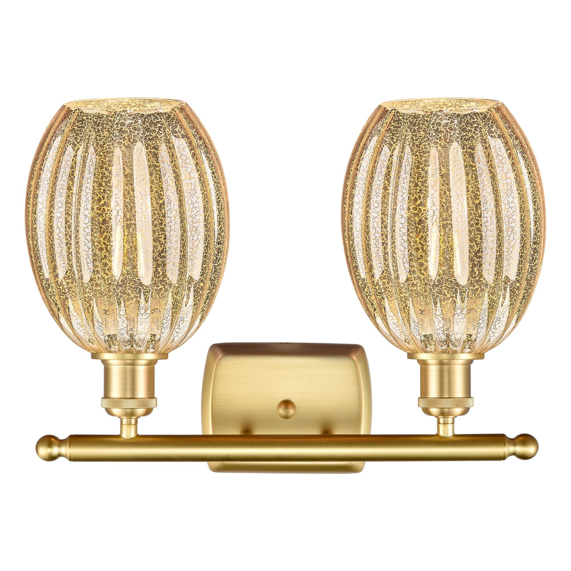 Shown in Satin Gold finish and Mercury glass
