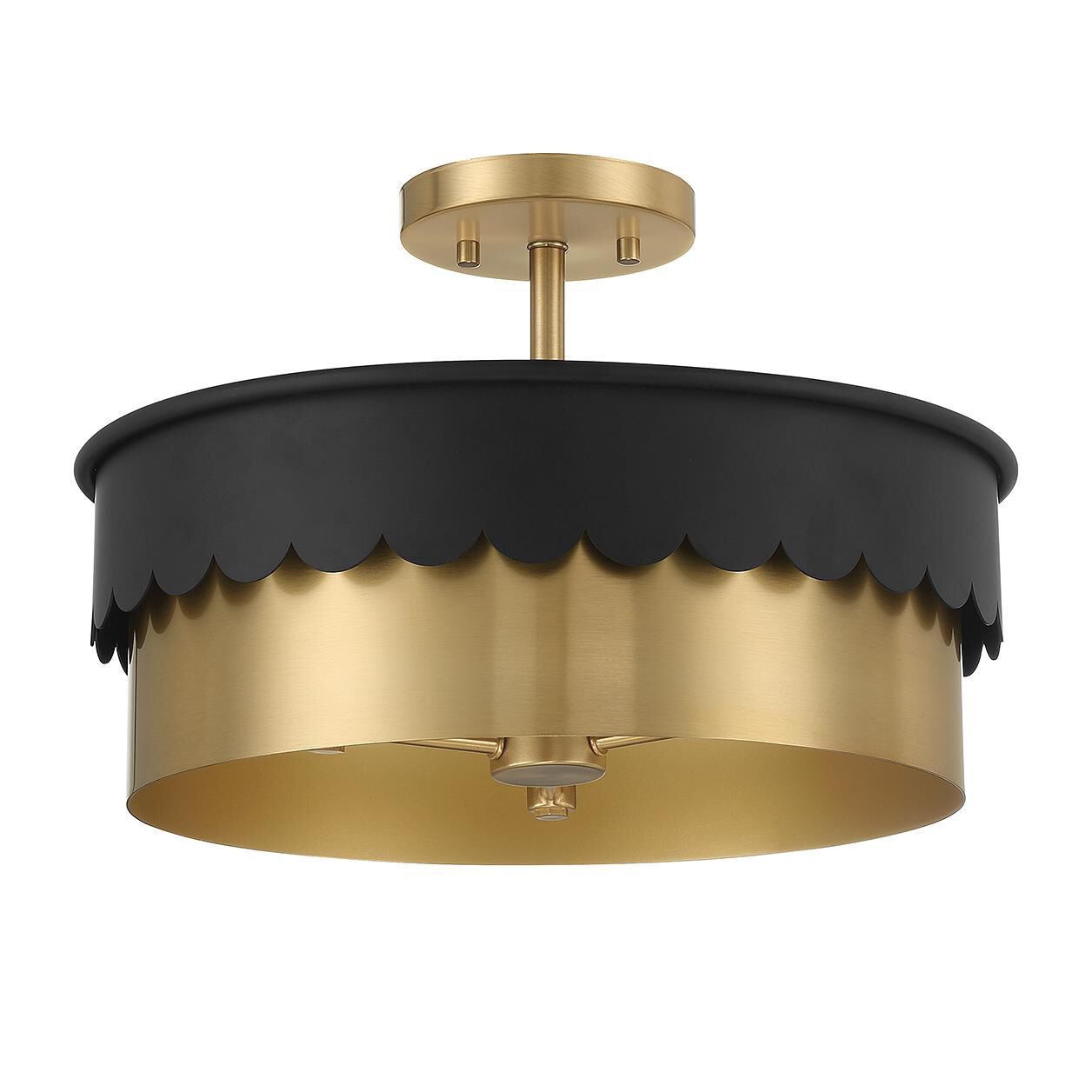 16 Inch 3 Light Semi Flush Mount by Meridian Lighting