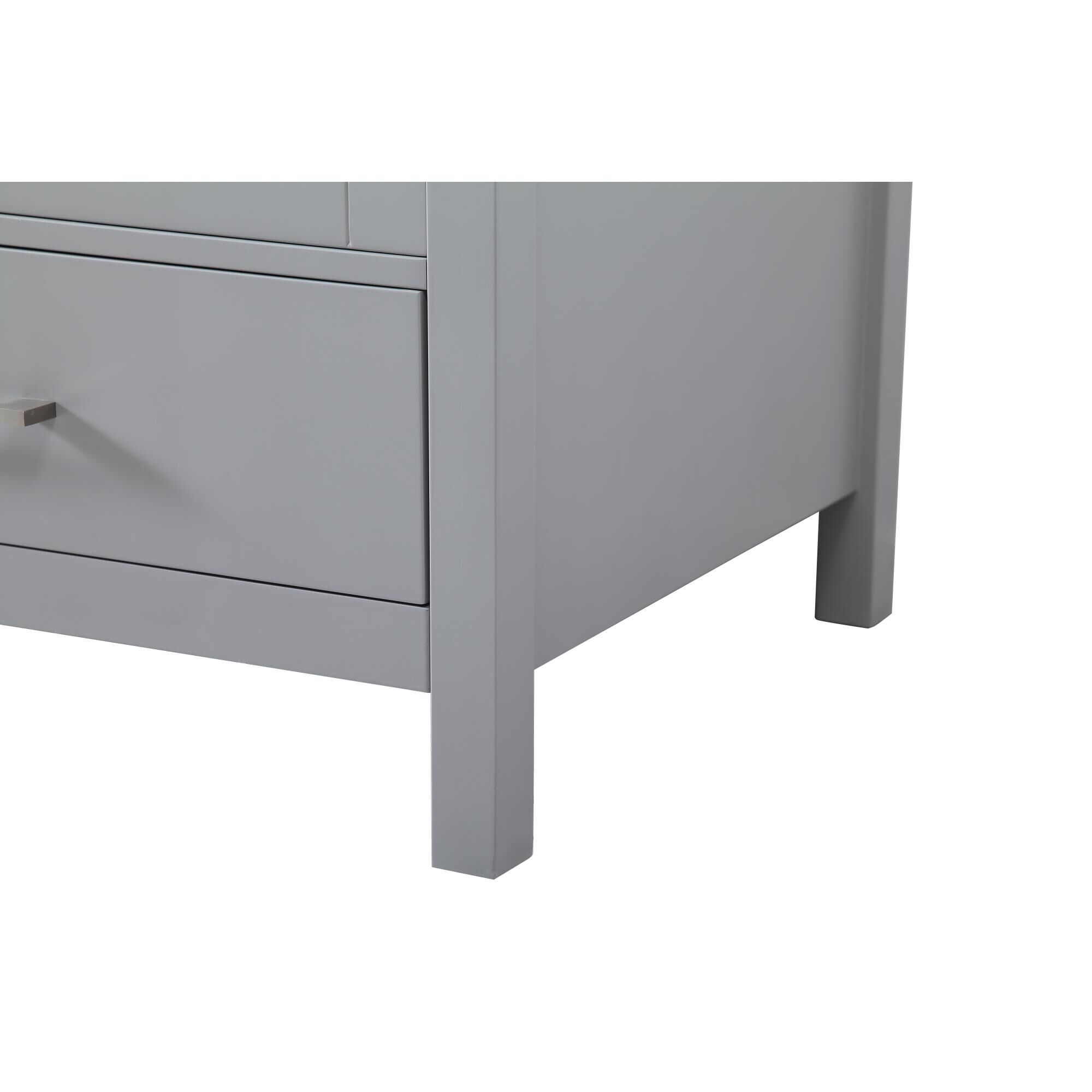 Shown in Gray And Brushed Nickel With Carrara White Marble finish