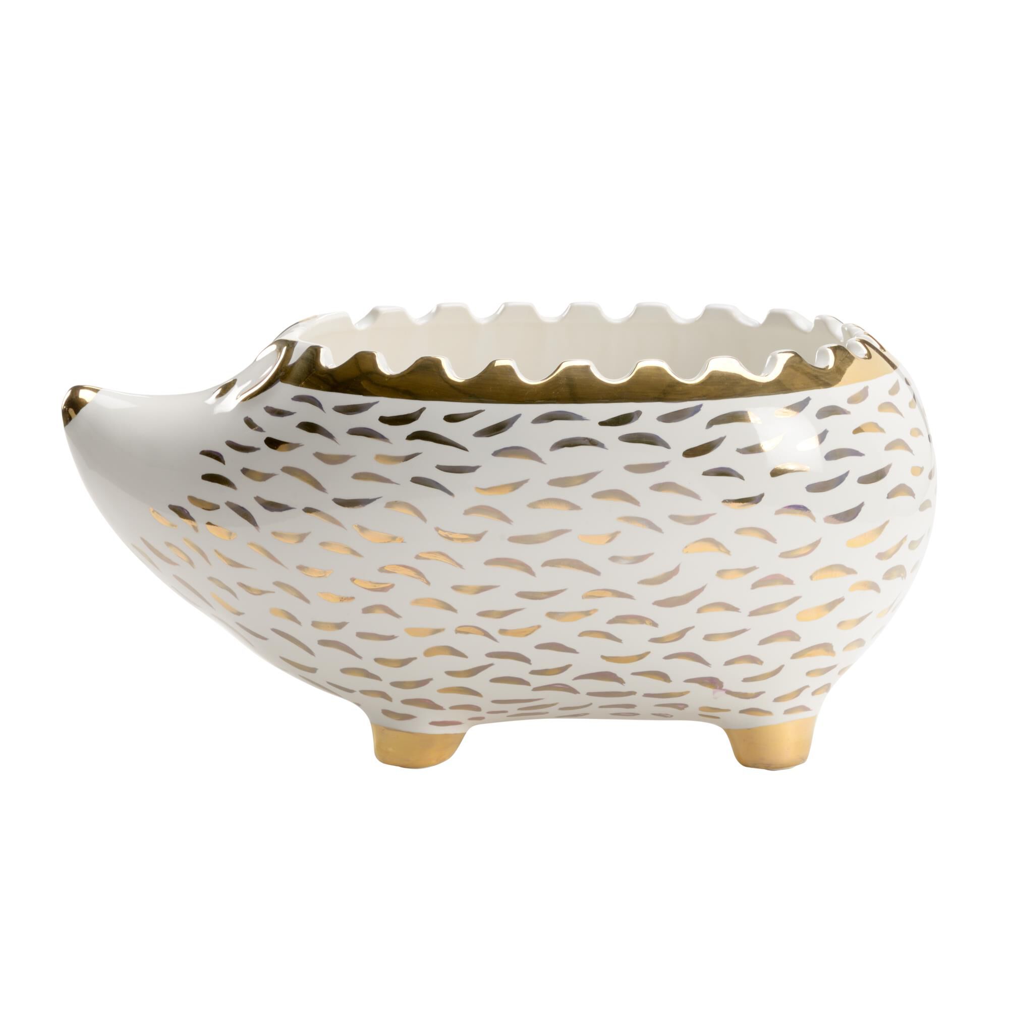 Shown in White Glaze/Metallic Gold finish