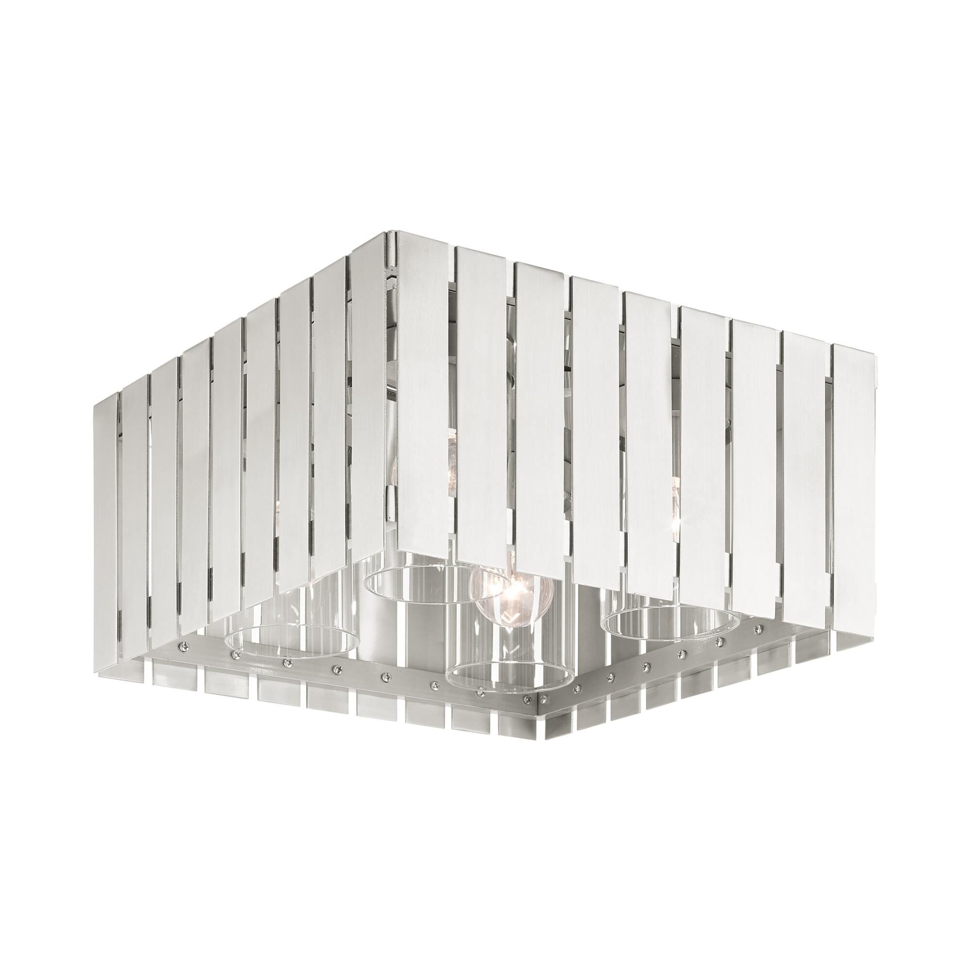 Shown in Brushed Nickel finish and Clear glass and Clear Glass shade