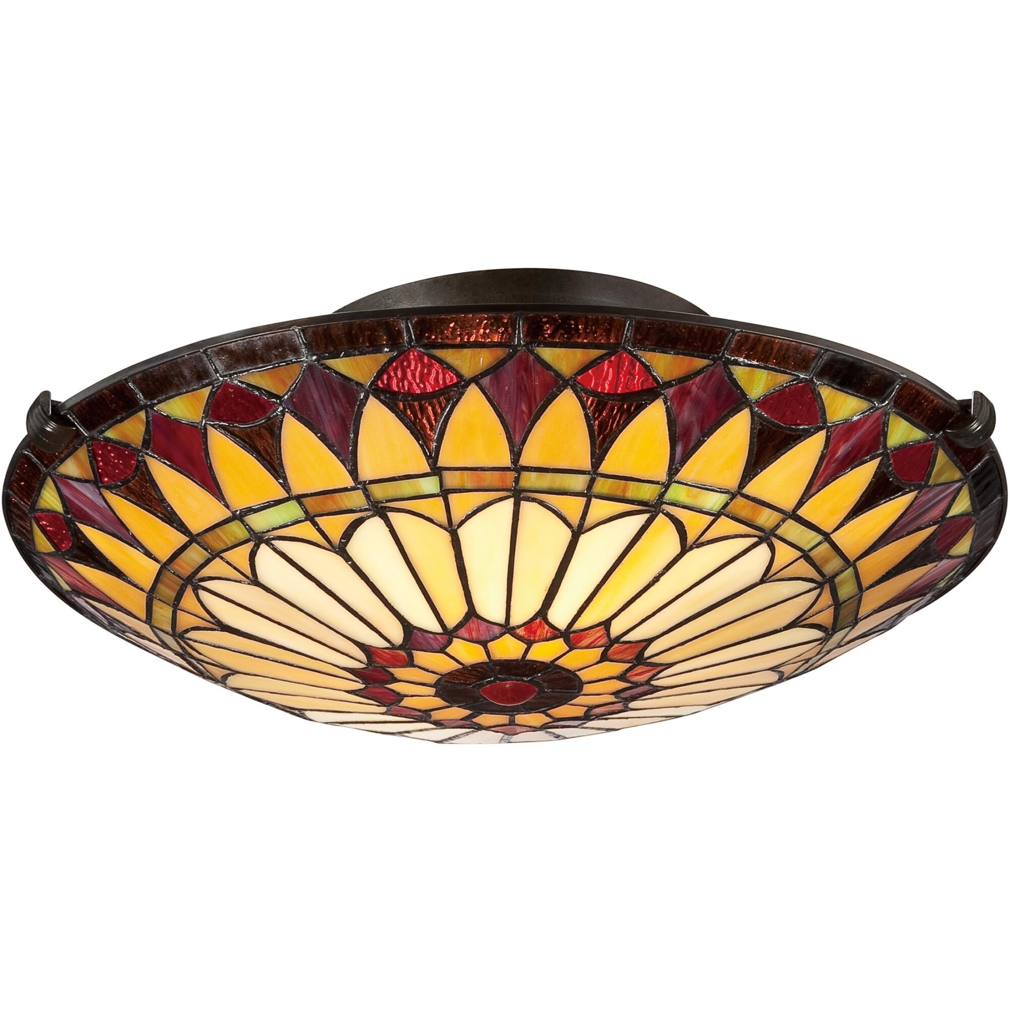 Shown in Vintage Bronze finish and Tiffany glass