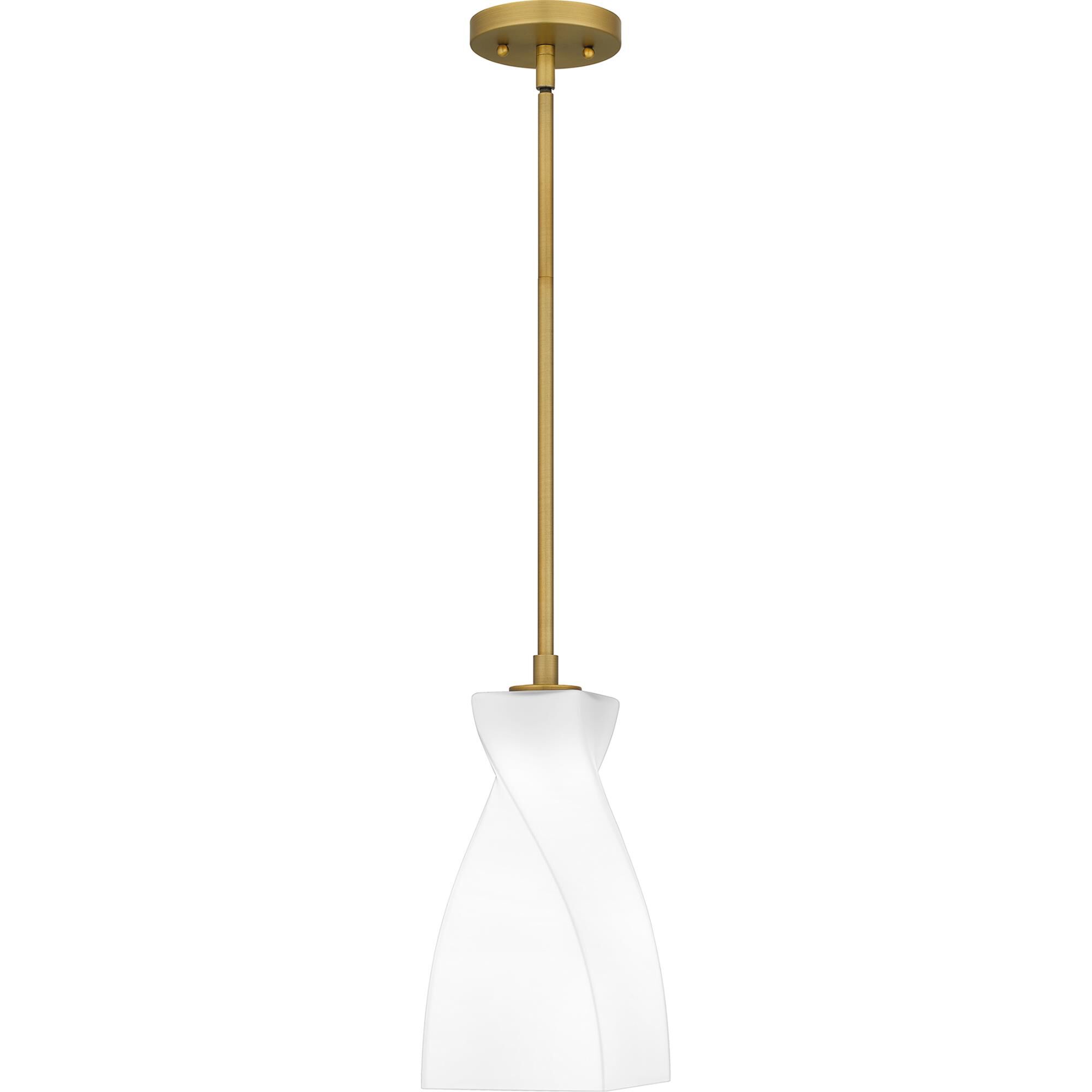 Shown in Brushed Gold finish and Opal Etched Glass shade