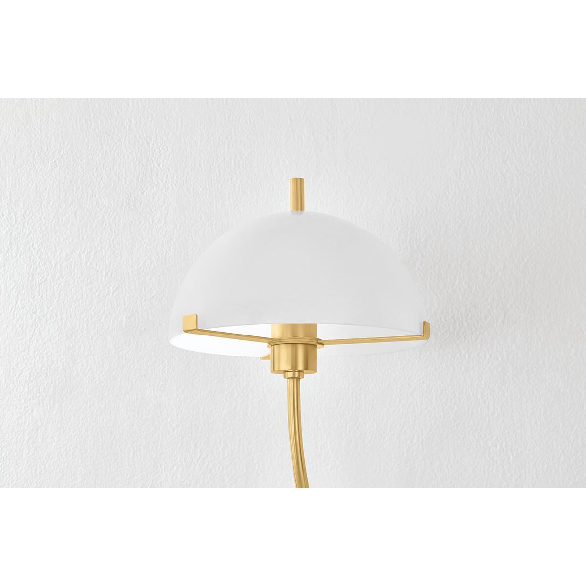 Shown in Aged Brass finish and Cloud shade