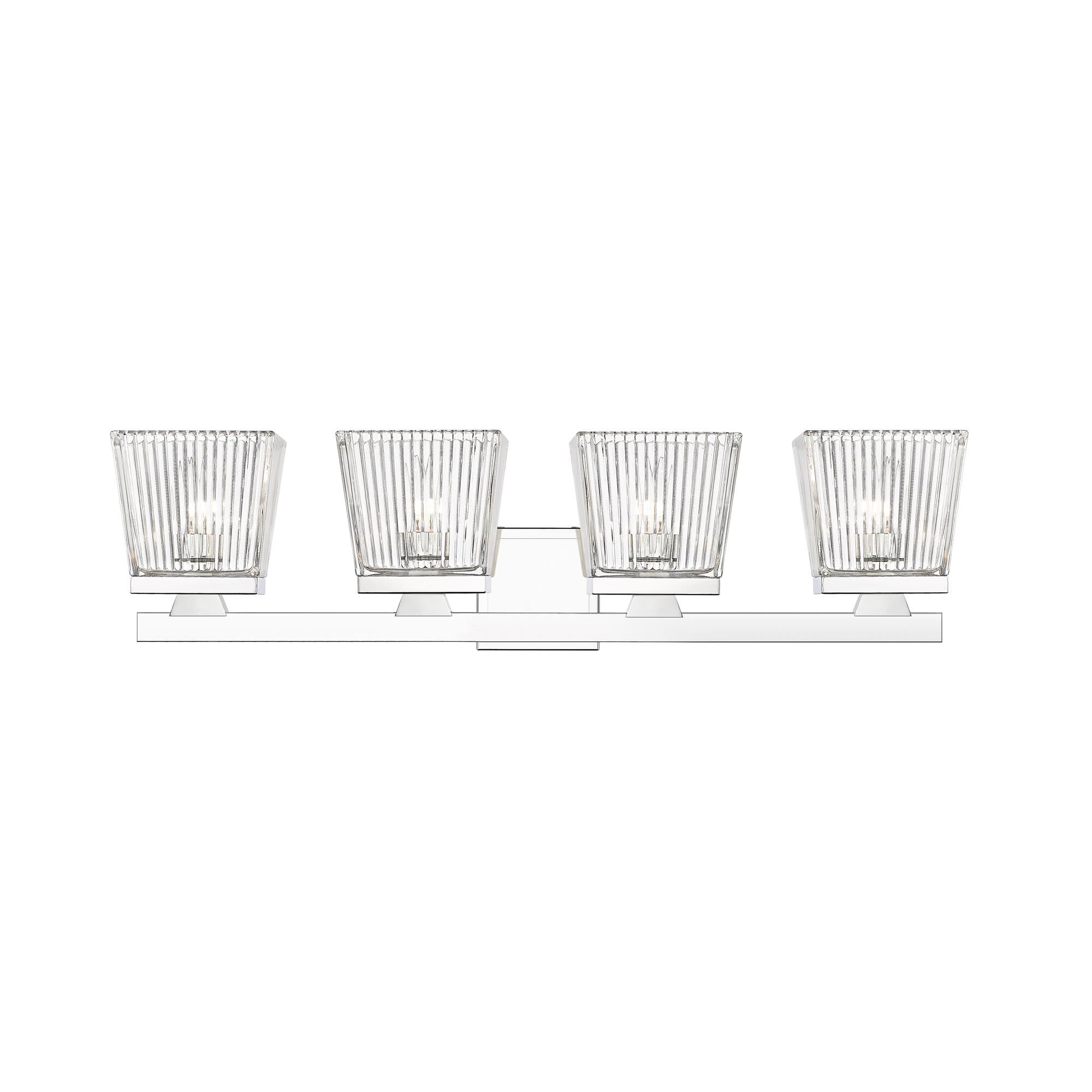 Shown in Chrome finish and Glass shade