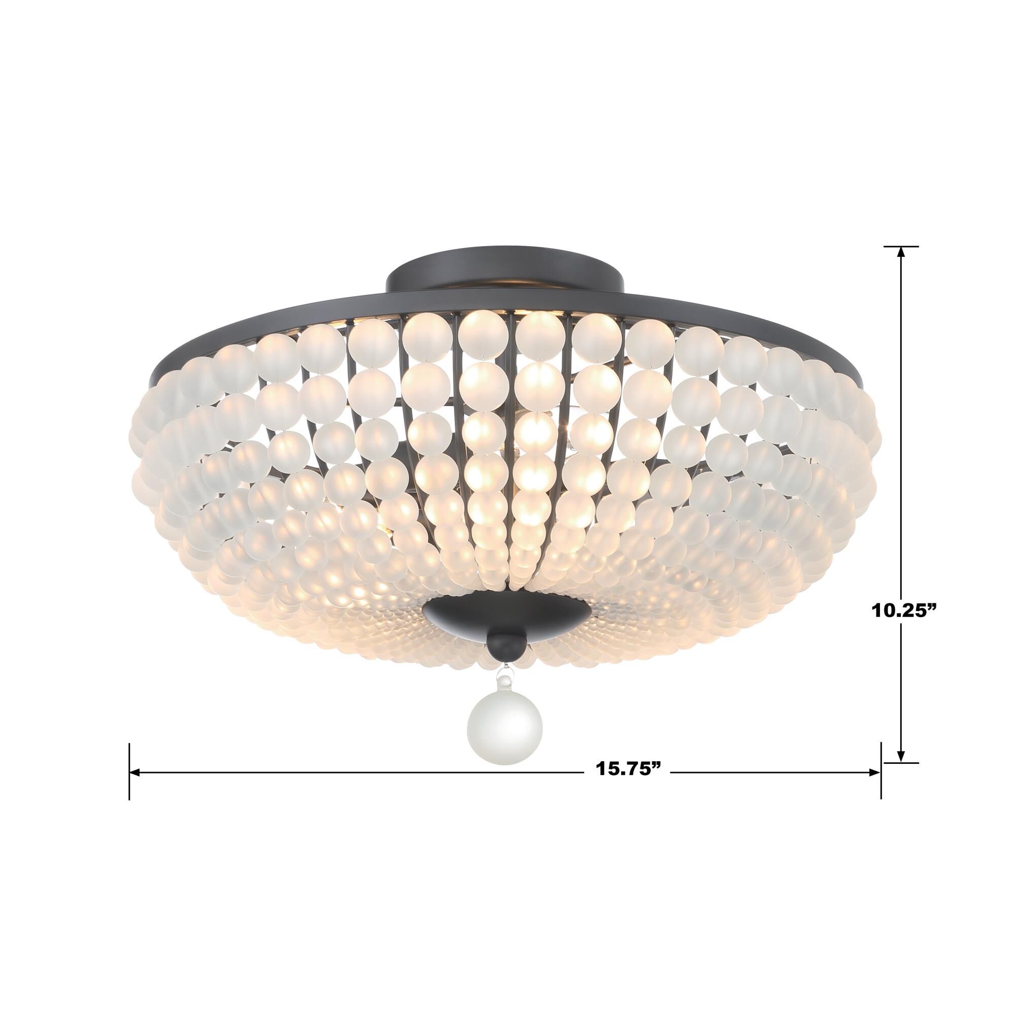 Bella 15 Inch 3 Light Semi Flush Mount by Crystorama