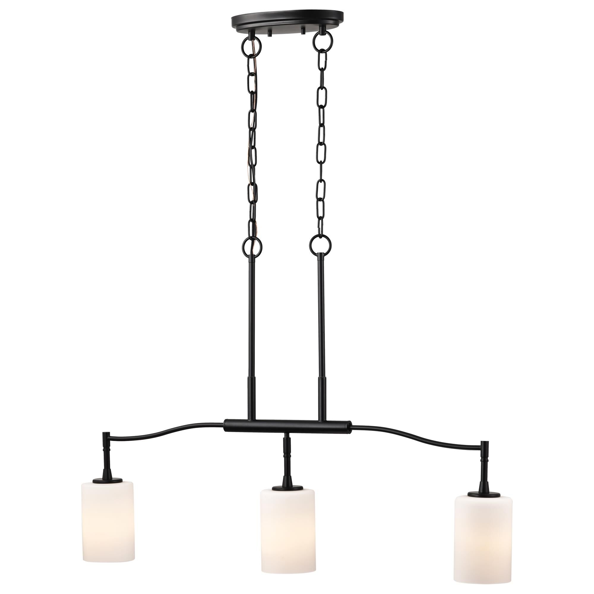 Shown in Matte Black finish and White Opal glass