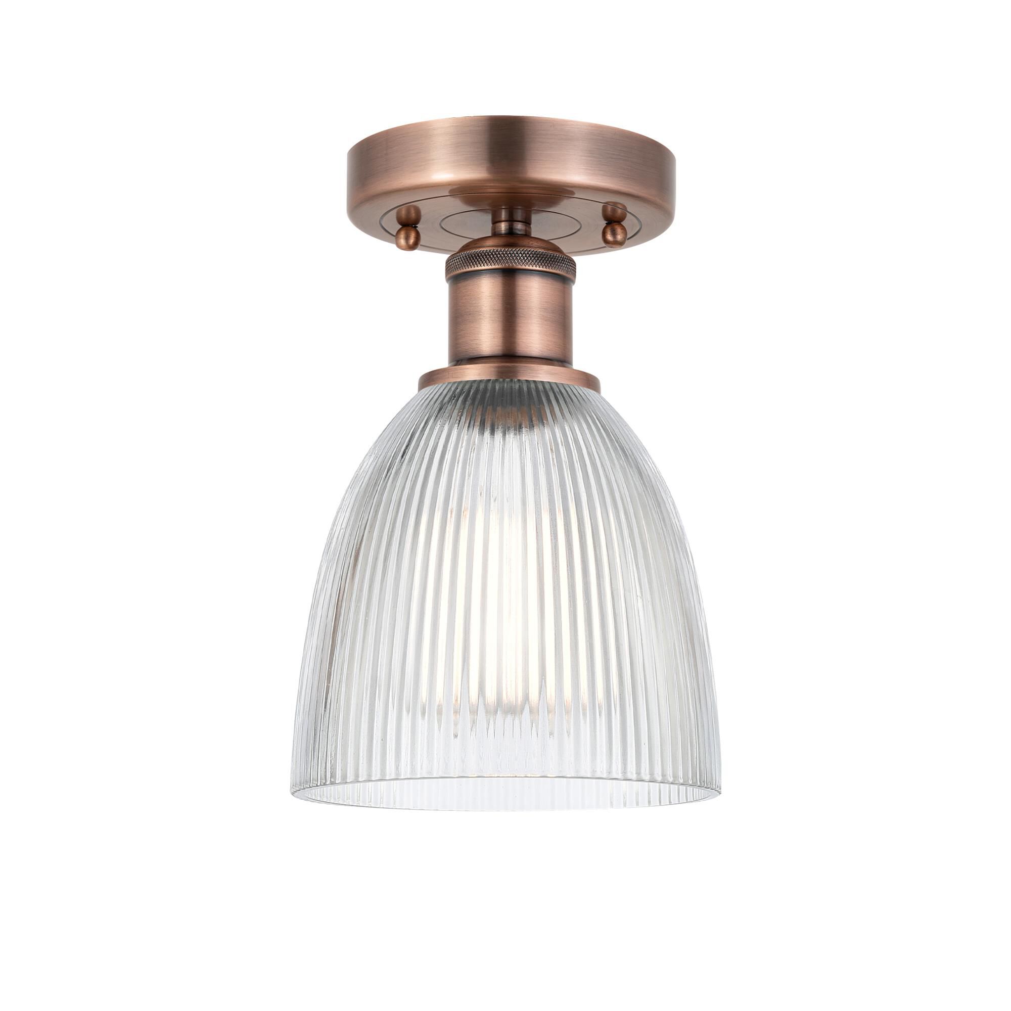 Shown in Antique Copper finish and Clear glass