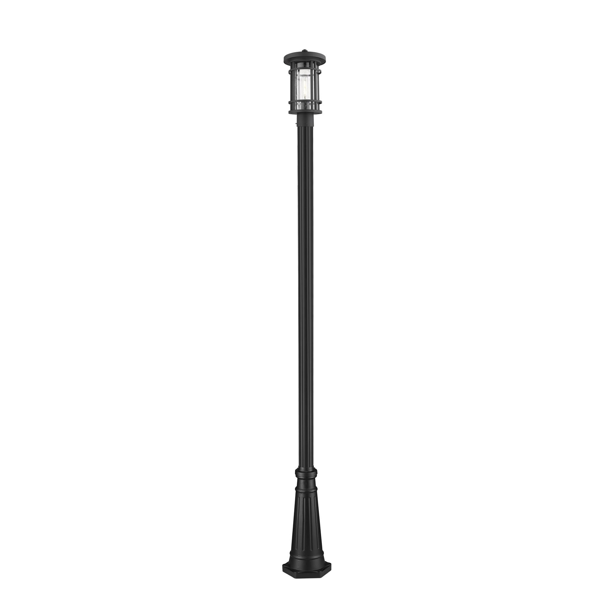 Shown in Black finish and Glass shade