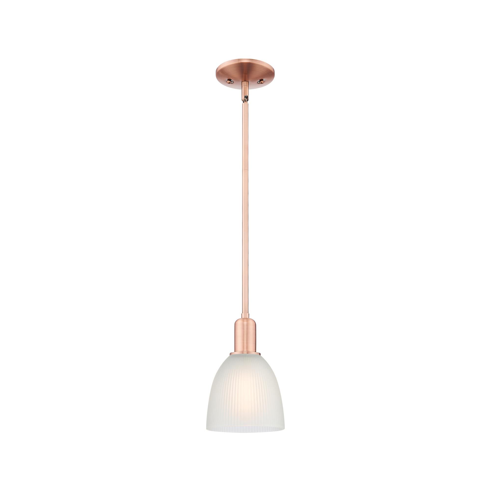 Shown in Antique Copper finish and White glass