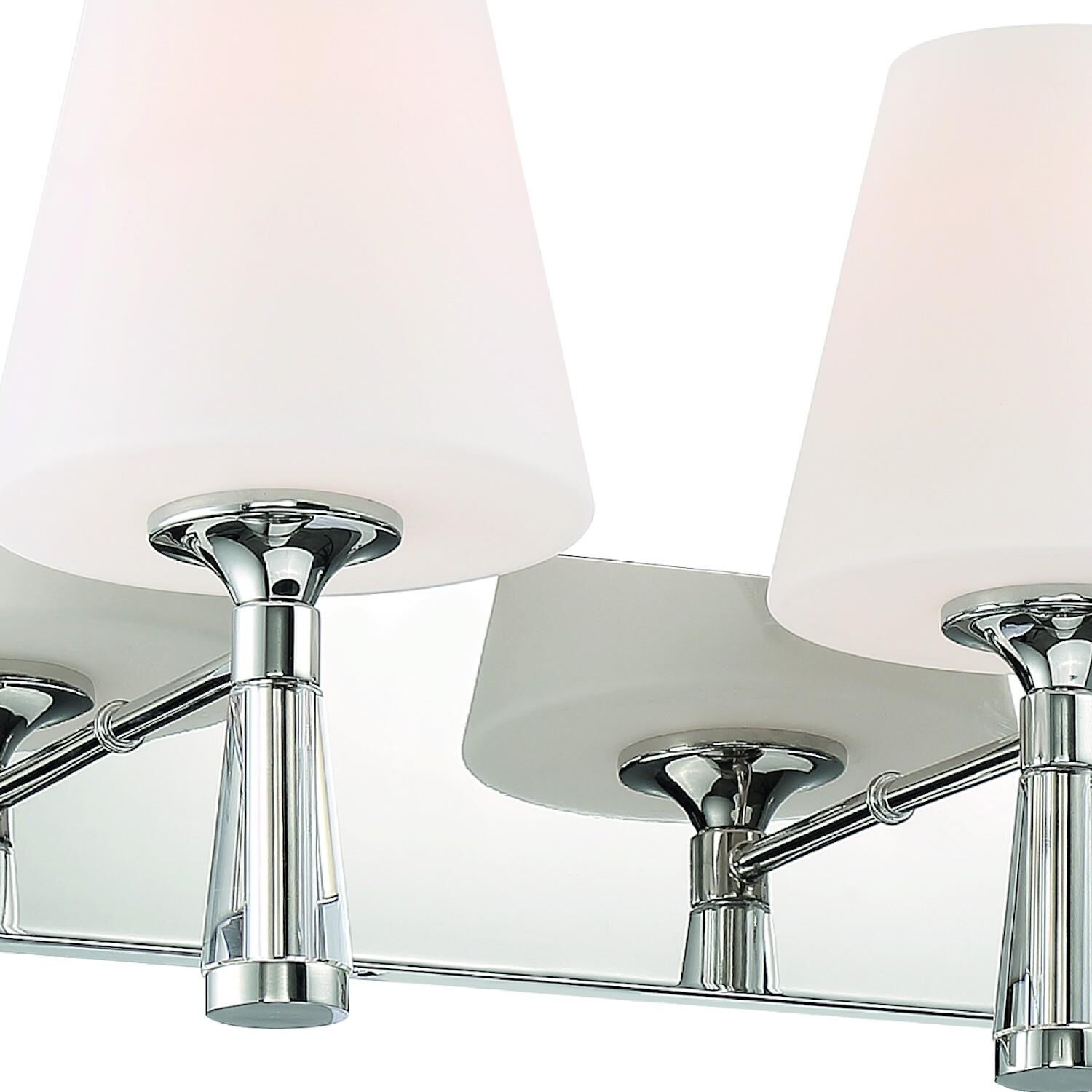 Shown in Polished Nickel finish and Glass shade