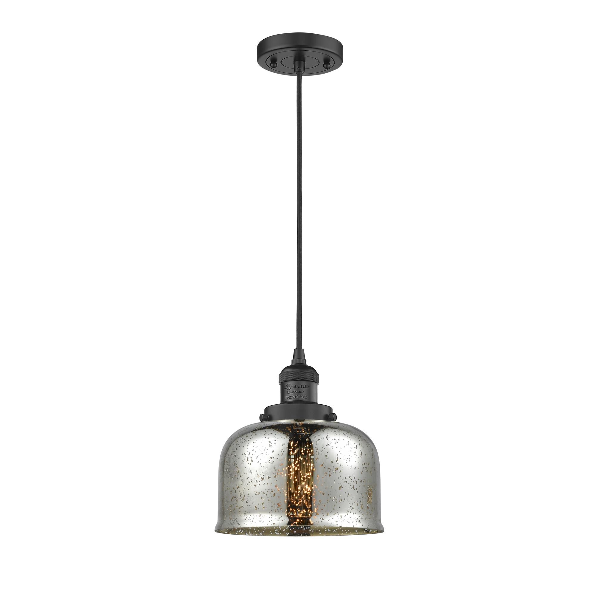 Shown in Matte Black finish and Silver Mercury glass