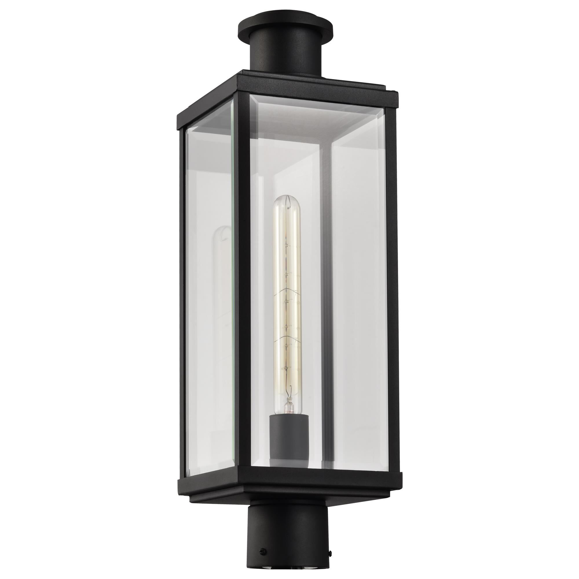 Shown in Sand Black finish and Clear Beveled glass