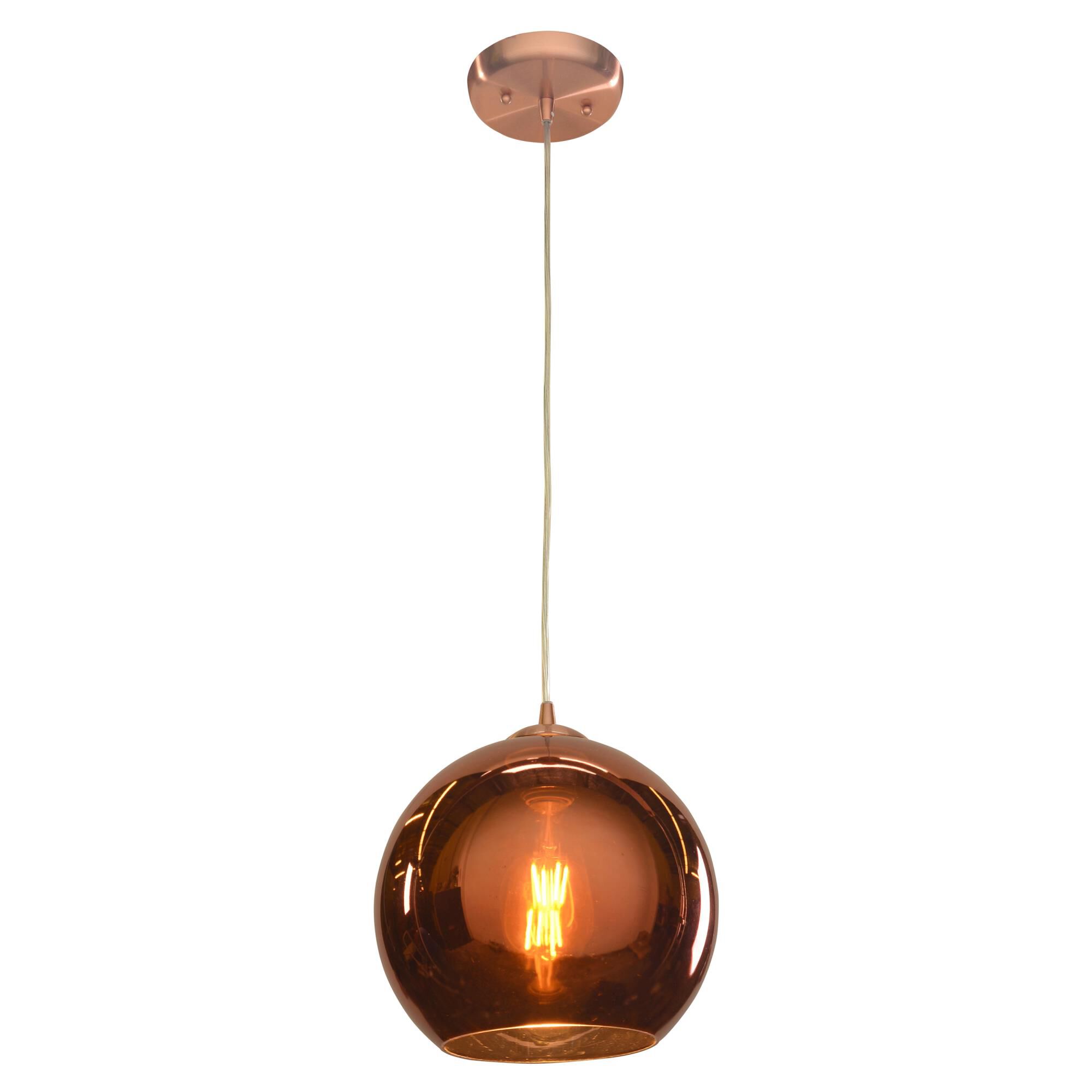 Shown in Brushed Copper  finish and Copper  glass