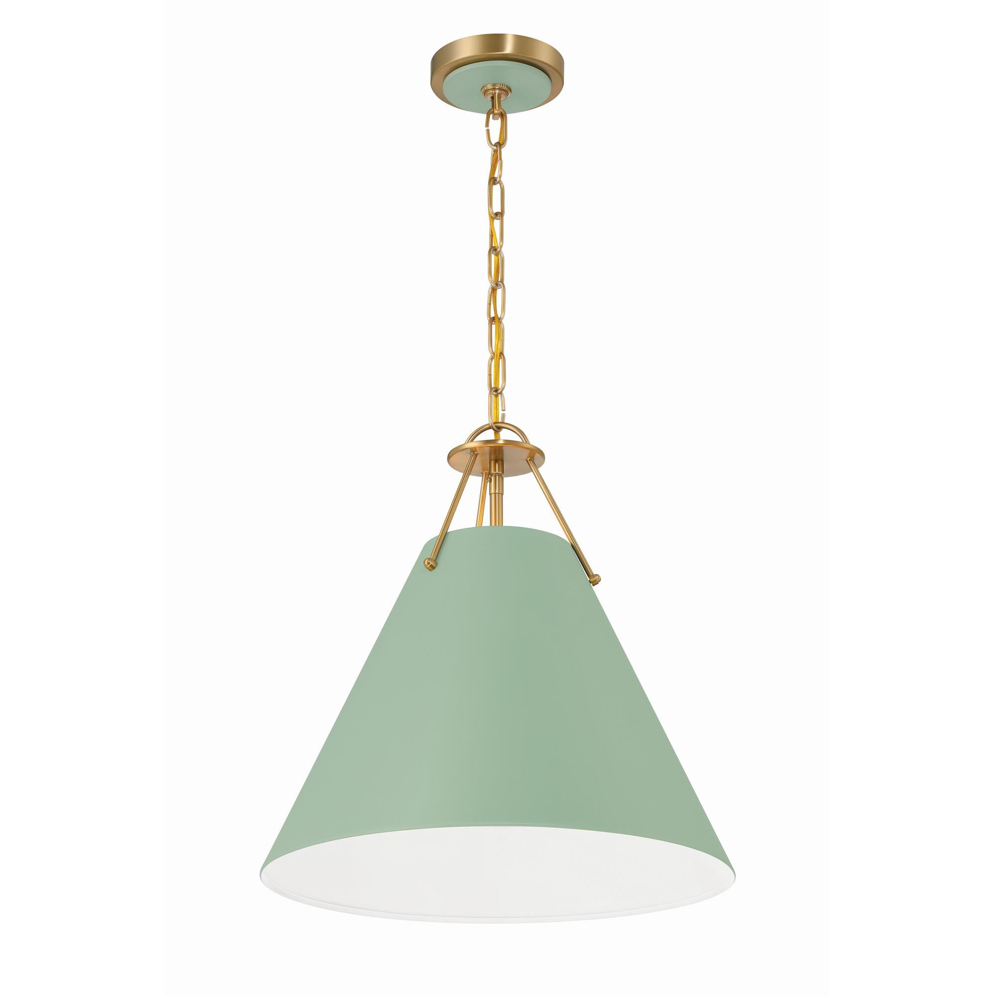 Shown in Vibrant Gold + Green finish and Steel shade