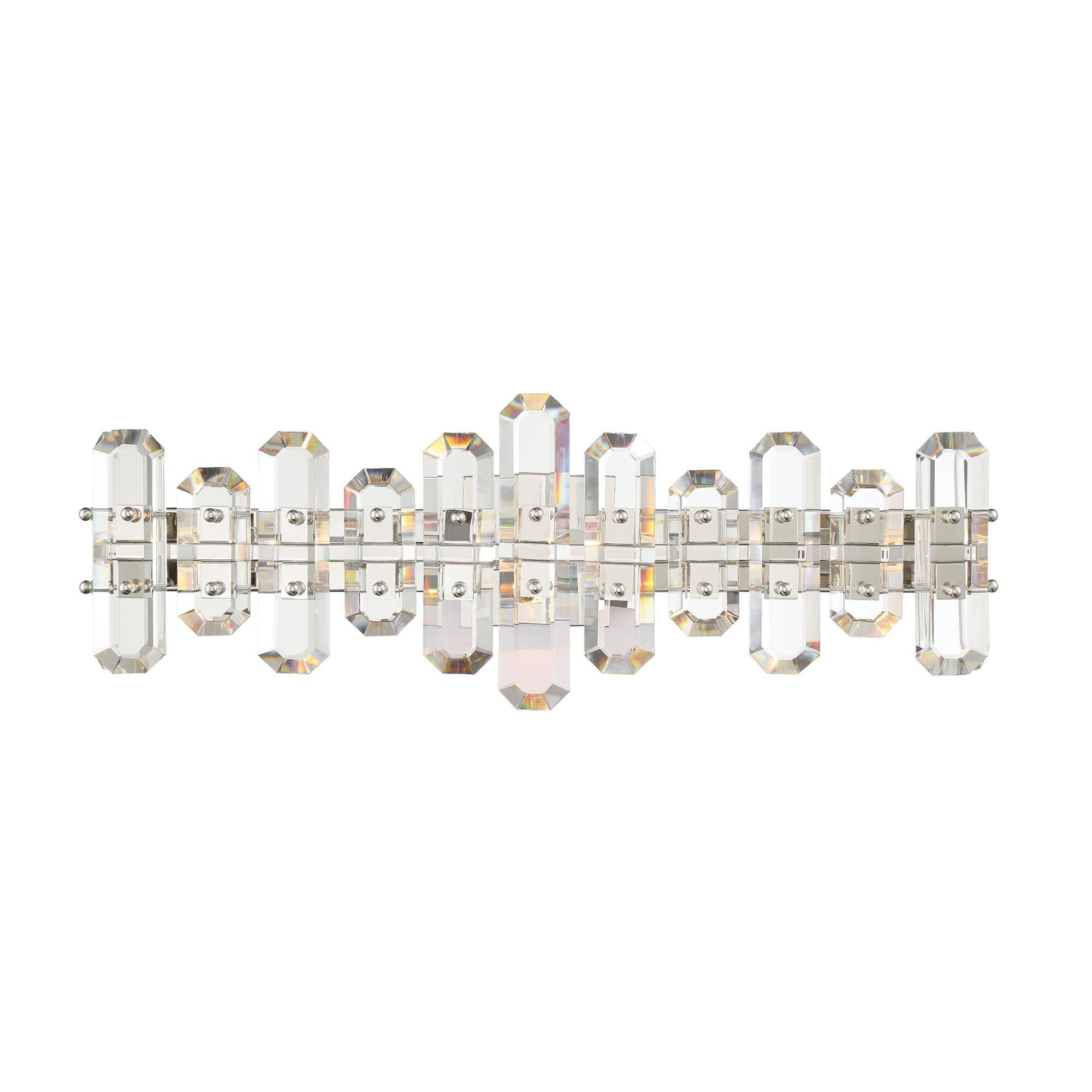 Shown in Polished Nickel finish and Faceted Elements crystal